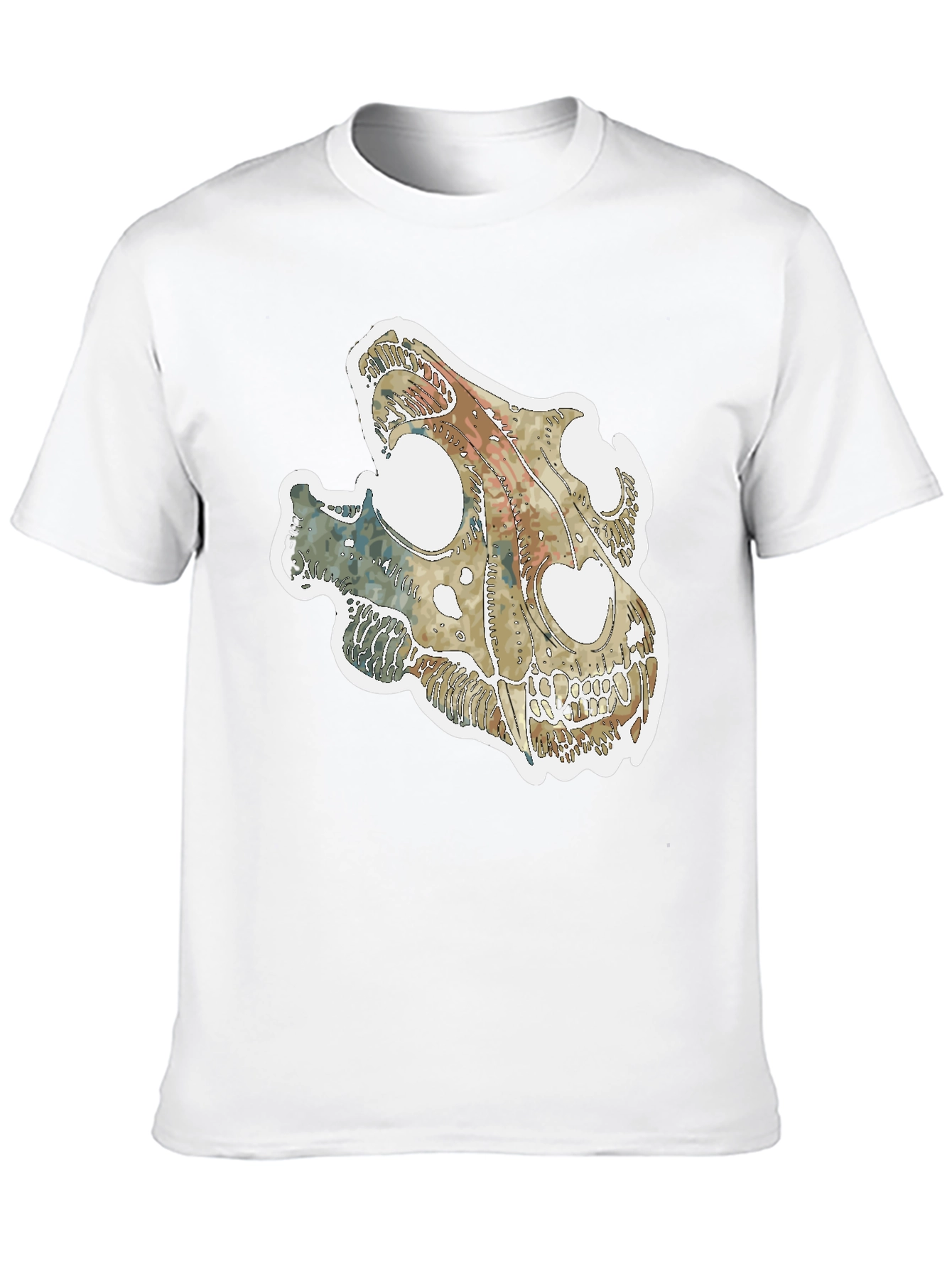 Dinosaur Skull Graphic Tee - Unique Fossil T-Shirt