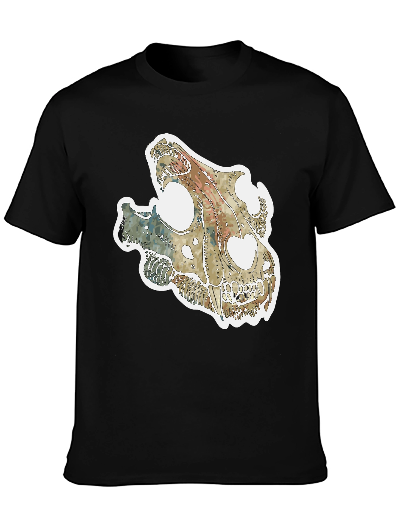 Dinosaur Skull Graphic Tee - Unique Fossil T-Shirt