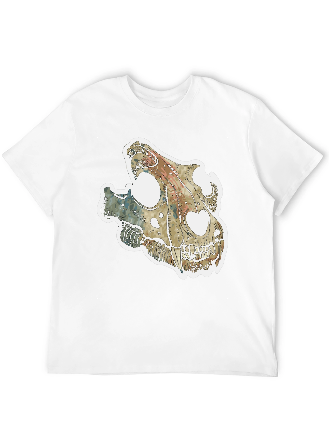 Dinosaur Skull Graphic Tee - Unique Fossil T-Shirt