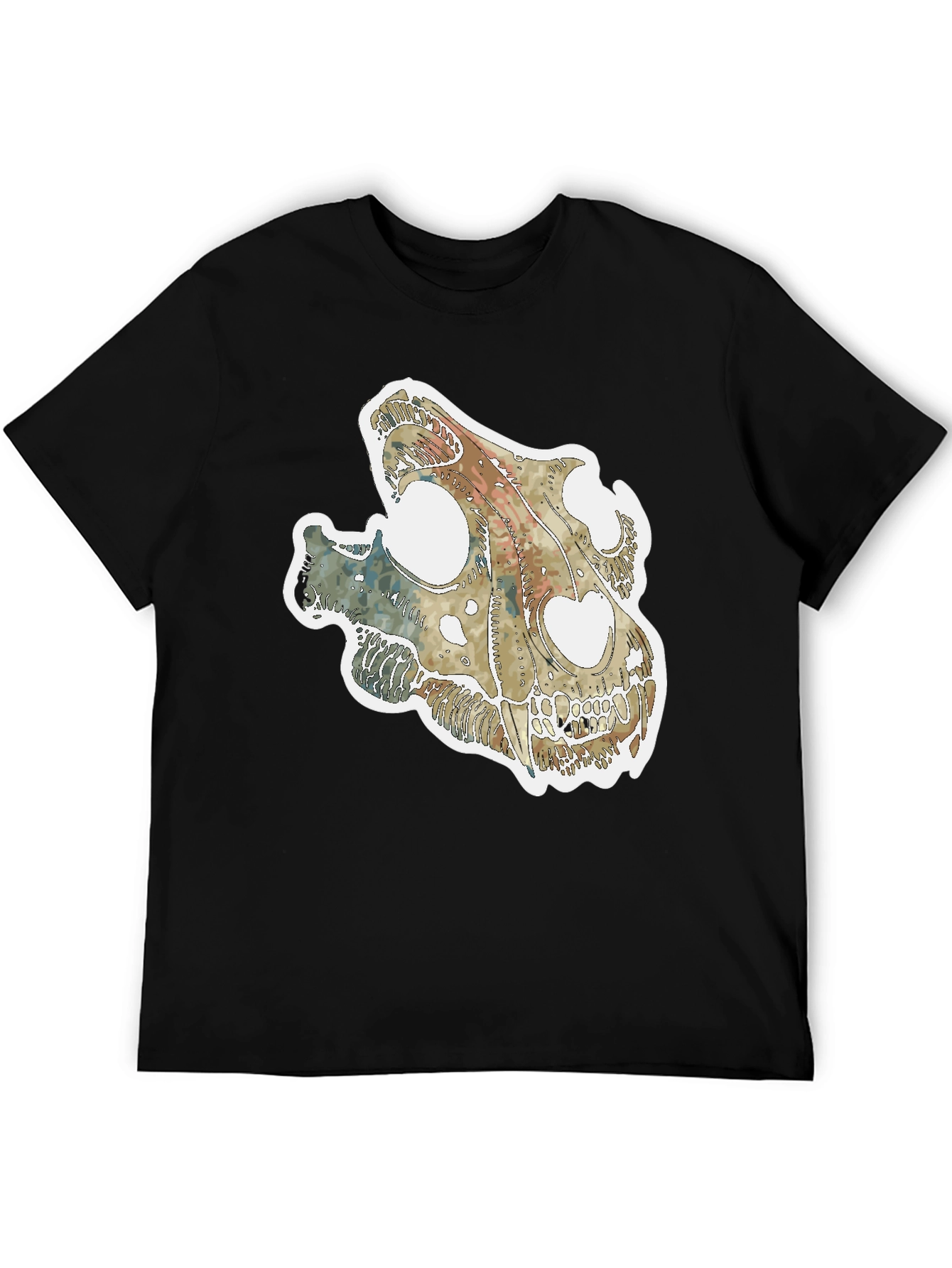 Dinosaur Skull Graphic Tee - Unique Fossil T-Shirt