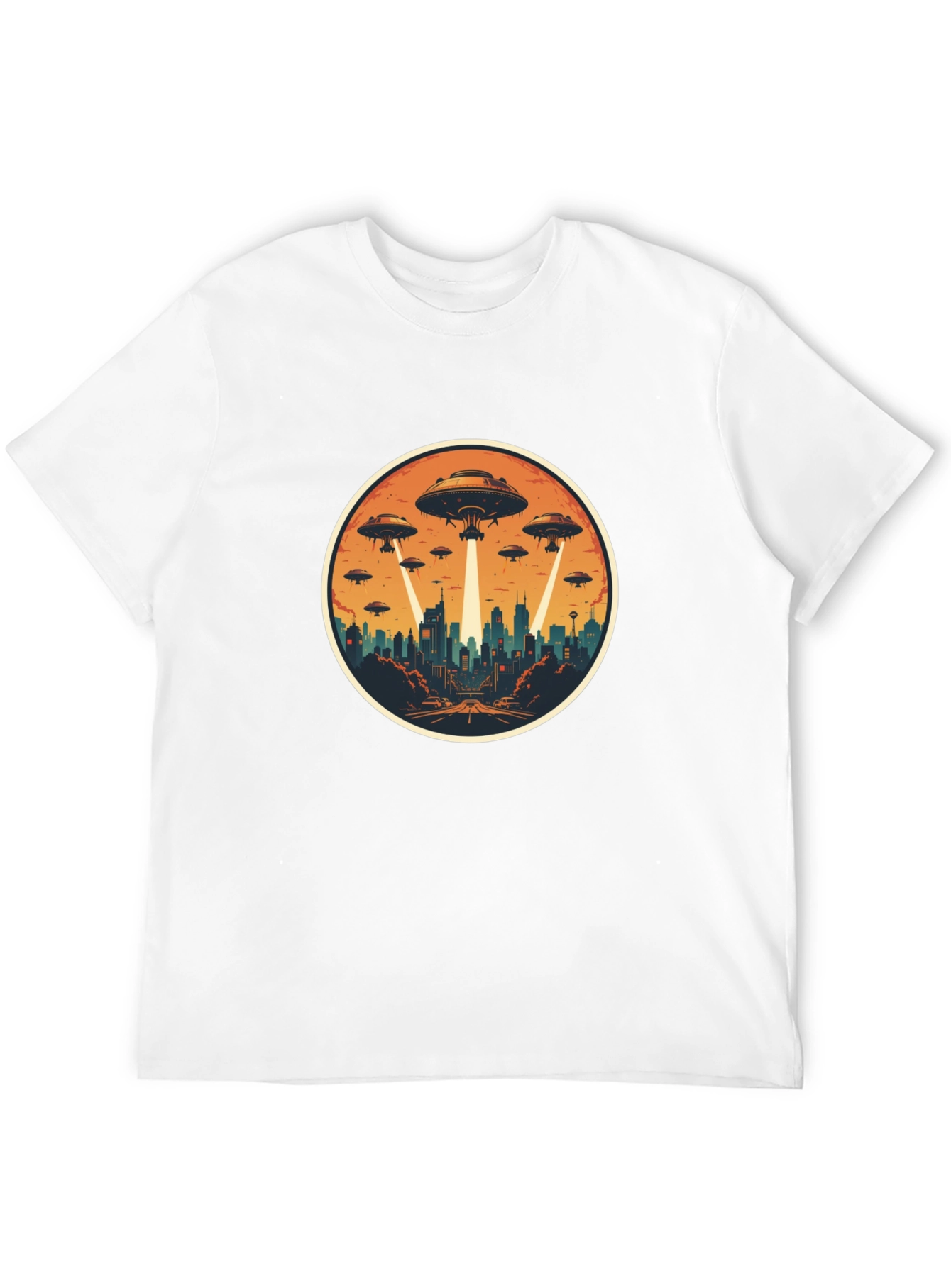 UFO Invasion Graphic Tee - Black Cotton Blend