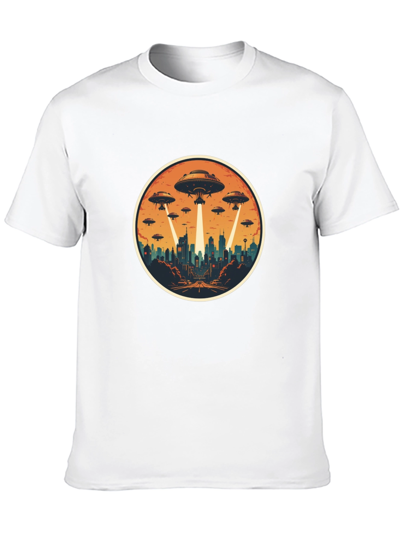 UFO Invasion Graphic Tee - Black Cotton Blend