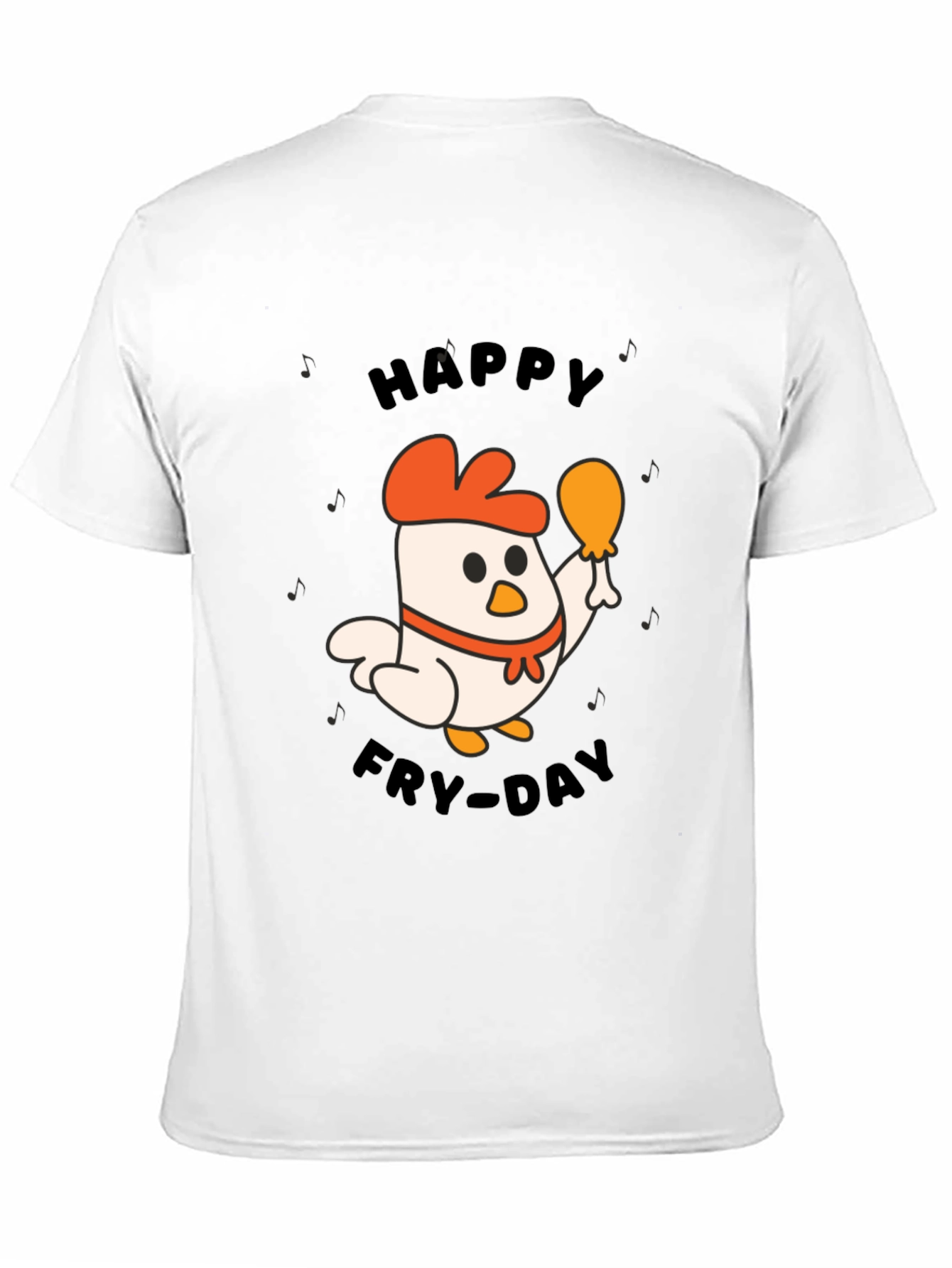 Happy Fry-Day Chicken Graphic Tee - Black