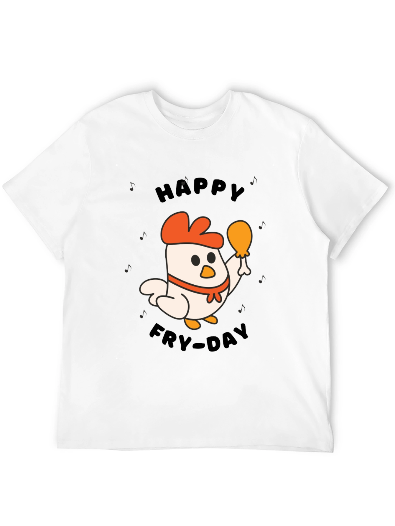 Happy Fry-Day Chicken Graphic Tee - Black