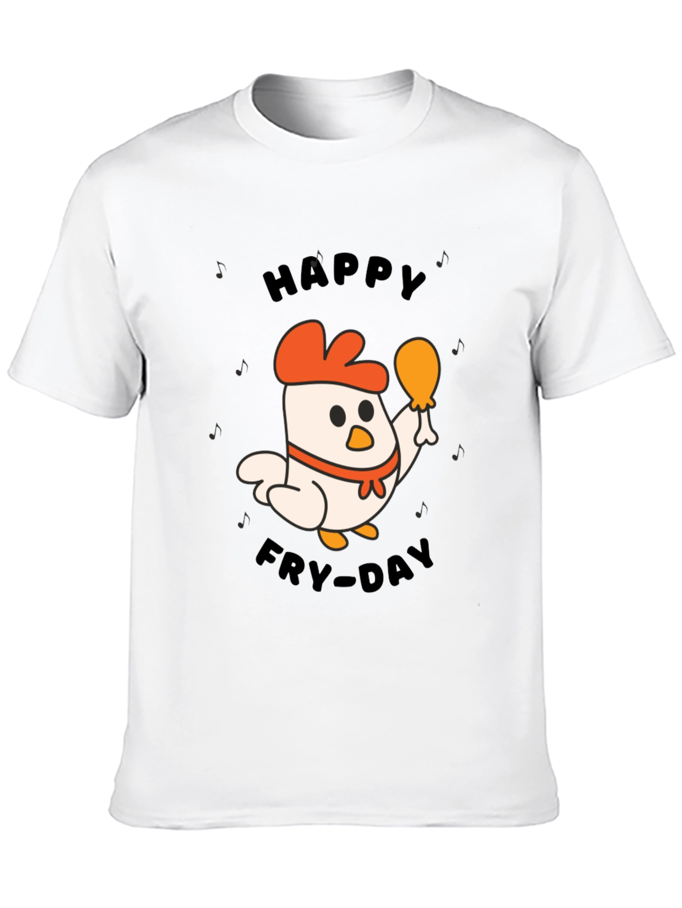 Happy Fry-Day Chicken Graphic Tee - Black