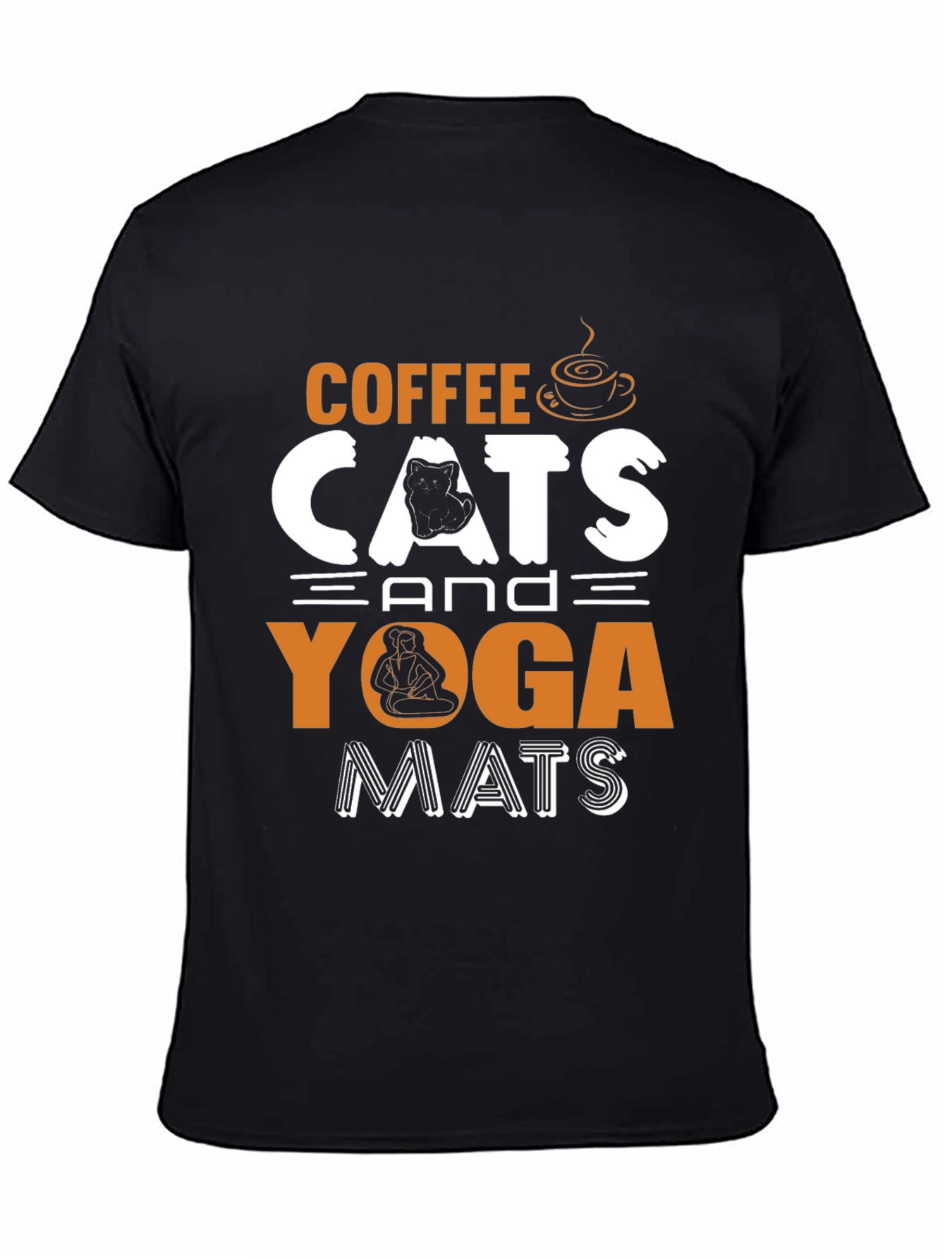 Coffee Cats Yoga Mats Graphic T-Shirt
