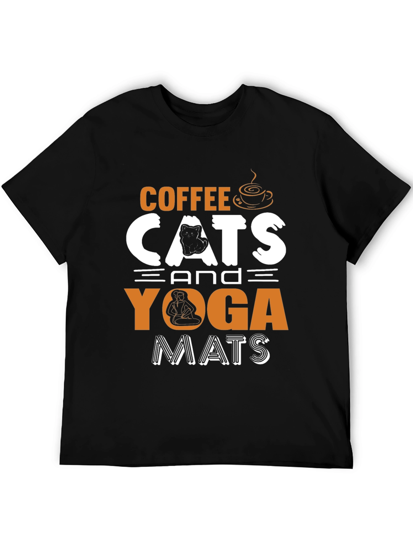 Coffee Cats Yoga Mats Graphic T-Shirt
