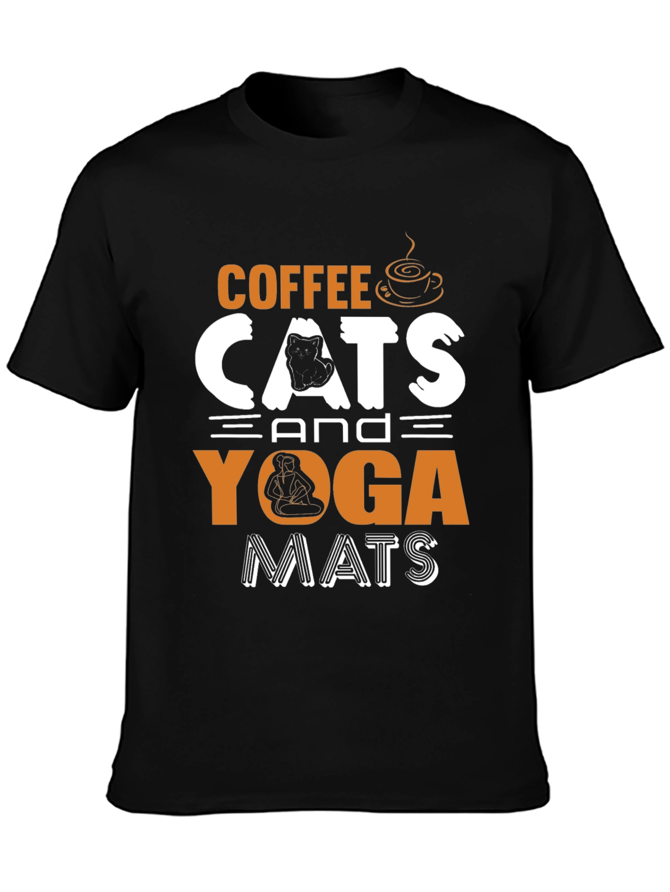 Coffee Cats Yoga Mats Graphic T-Shirt