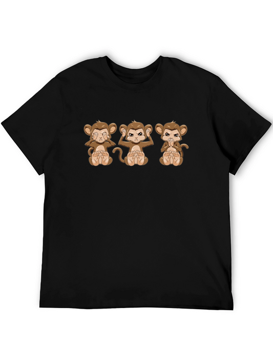 Hear No See No Speak No Evil Monkey Graphic Tee