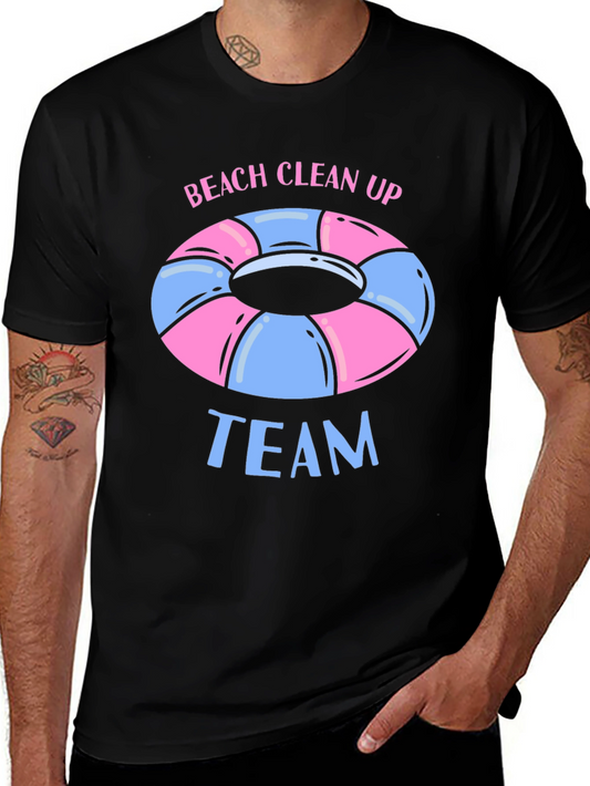 Beach Clean Up Team T-Shirt - Soft Cotton Crew Neck Tee