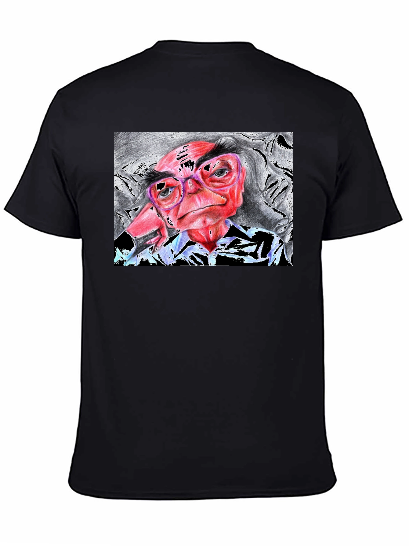 Unique Cartoon Art Black T-Shirt