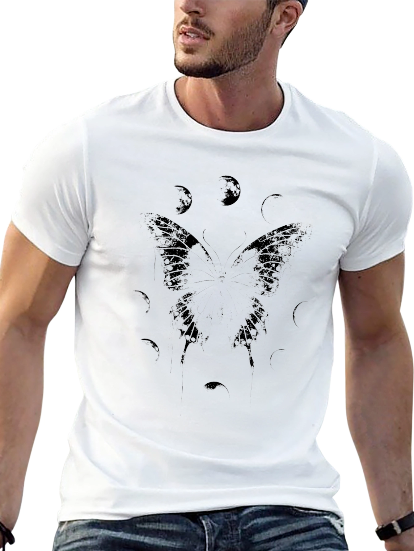 Butterfly & Moon Phases Graphic T-Shirt
