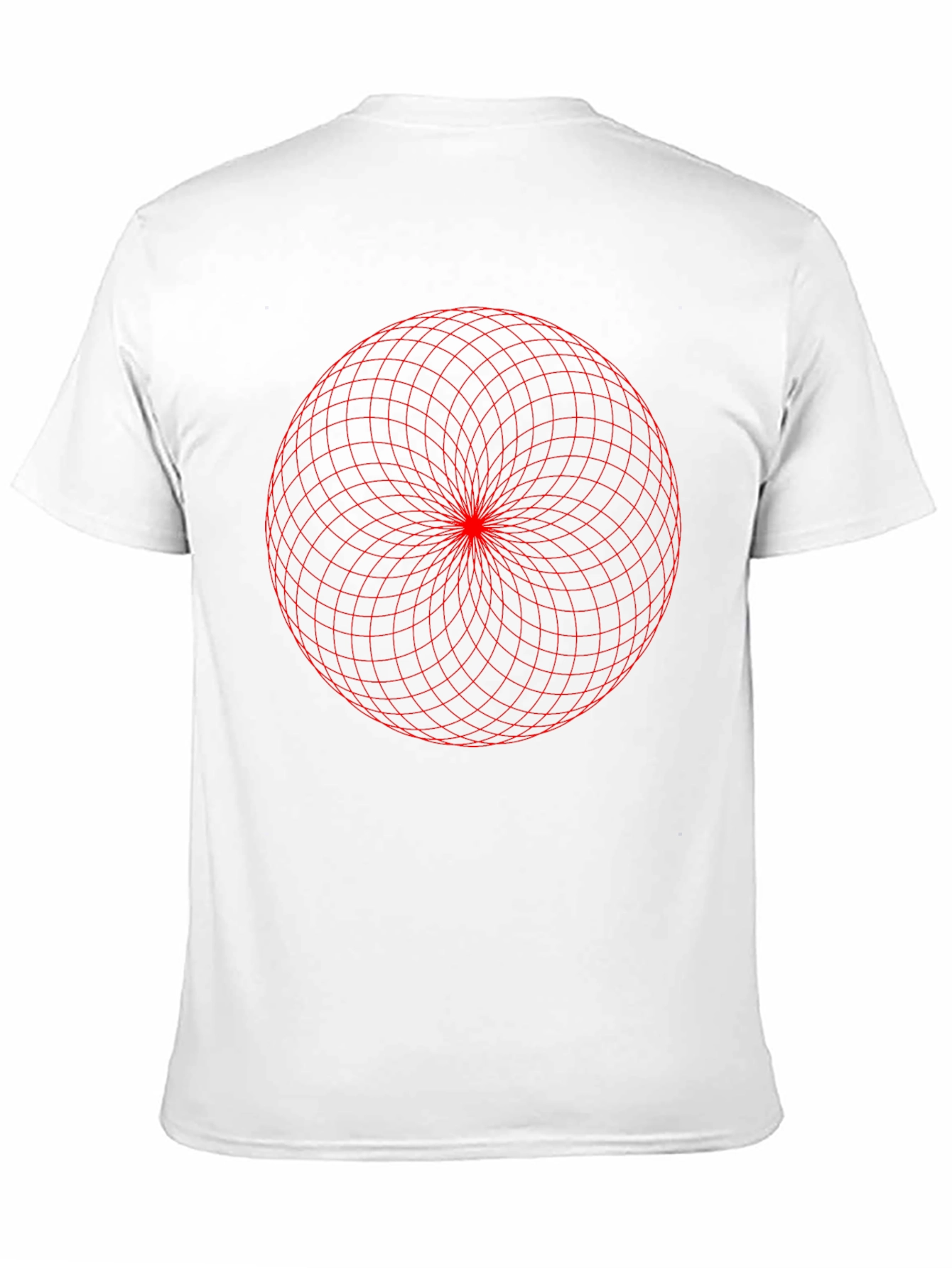 Geometric Grid Design Black T-Shirt