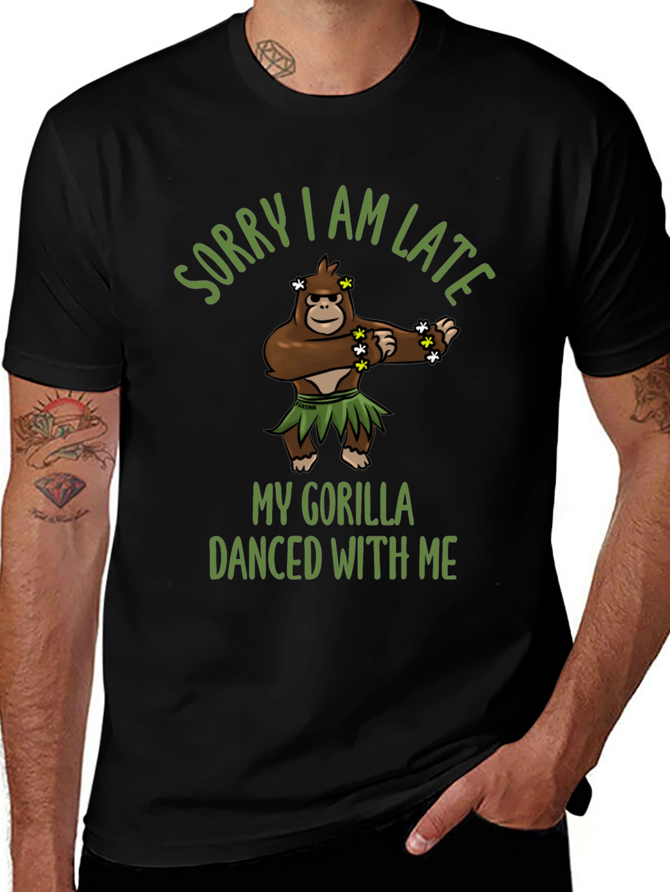 Funny Gorilla Dancing Graphic T-Shirt