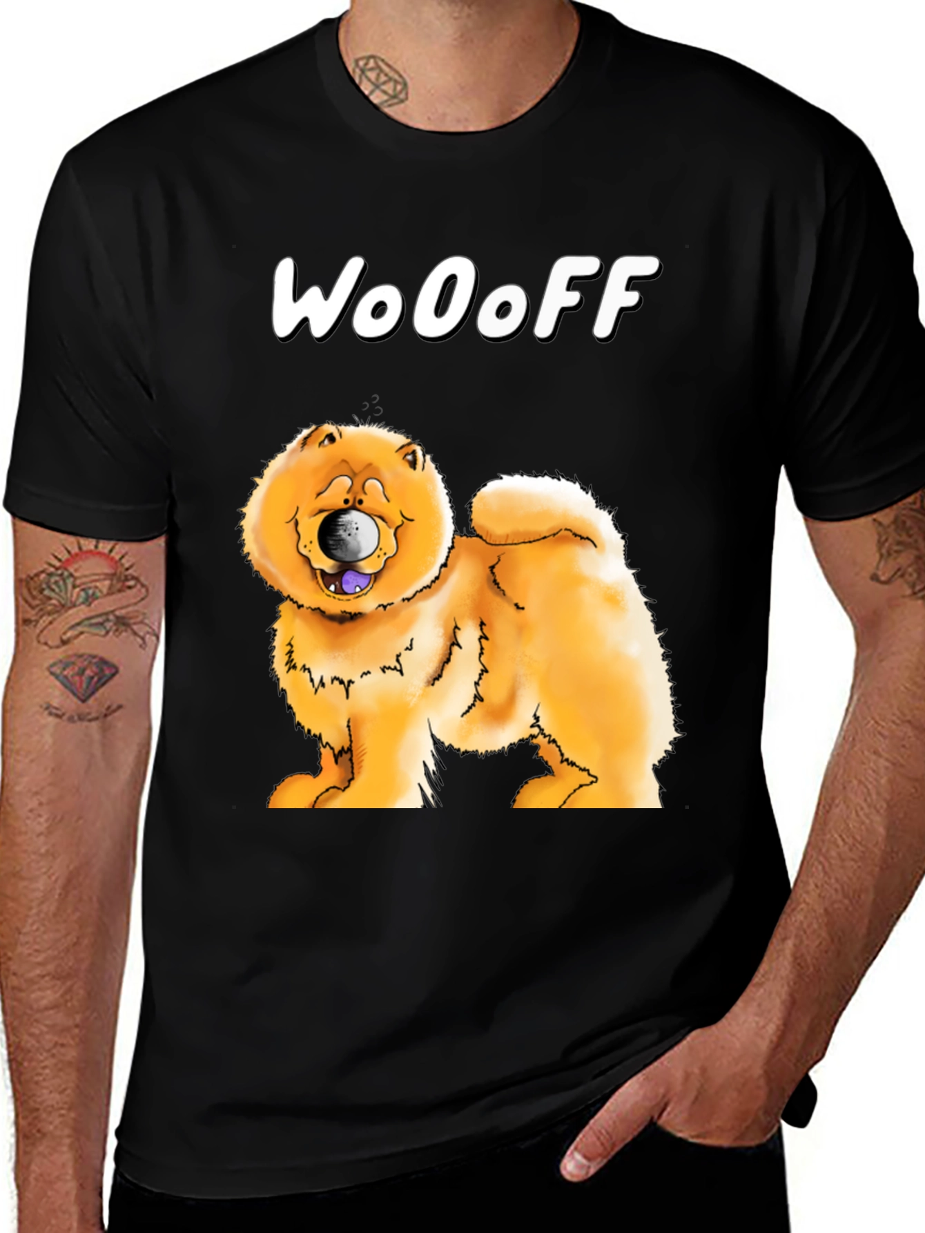 WoOoff Dog T-Shirt - Chow Chow Cartoon