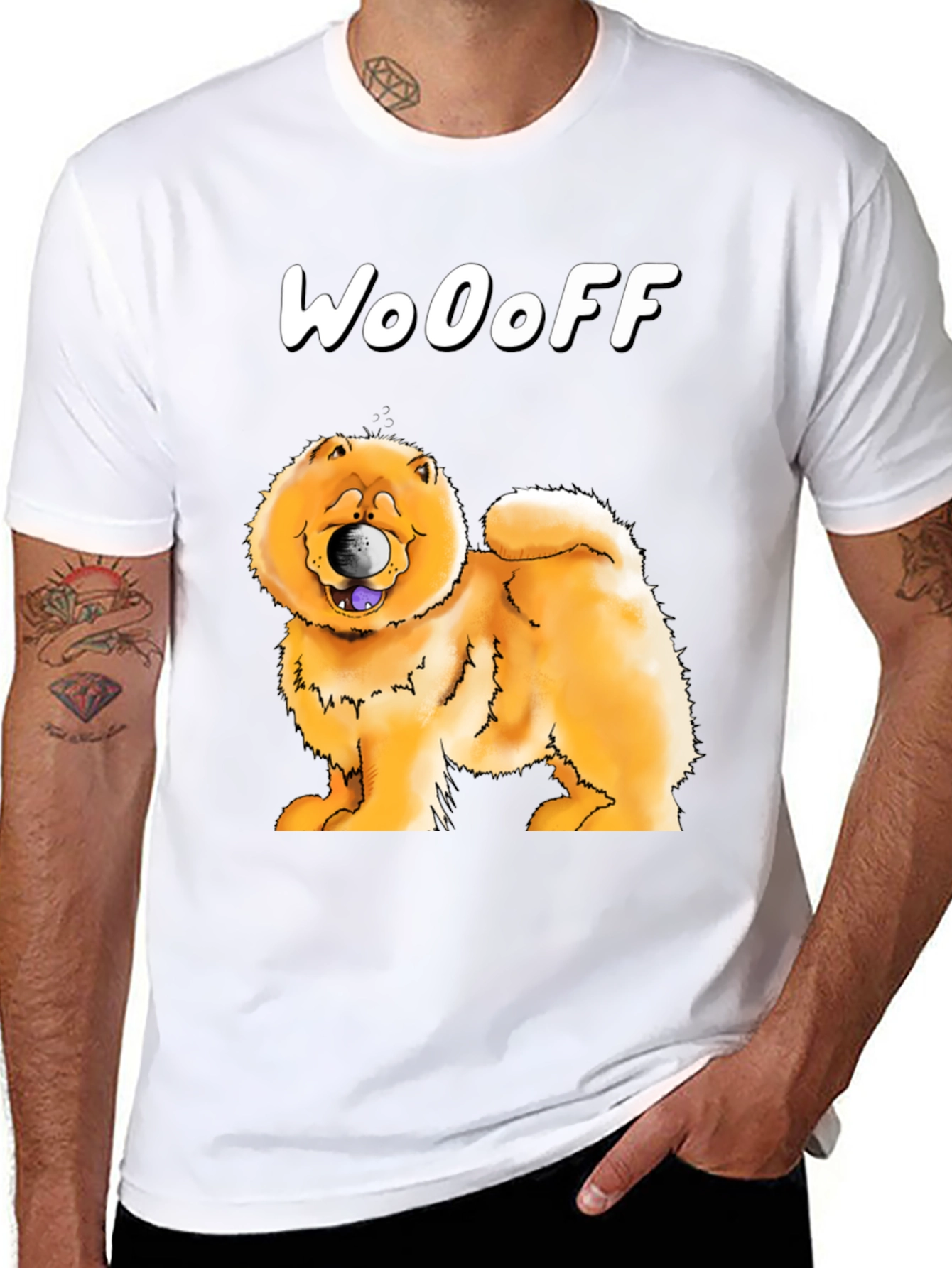 WoOoff Dog T-Shirt - Chow Chow Cartoon