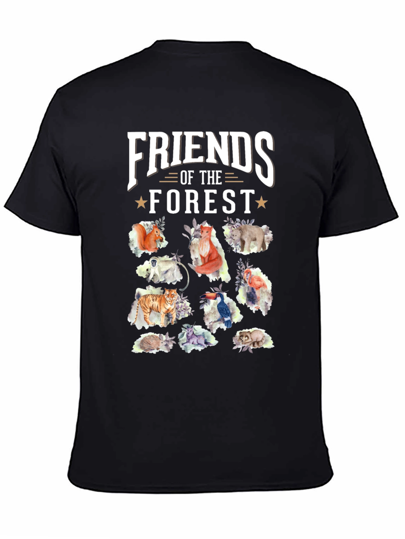 Friends of the Forest Black T-Shirt