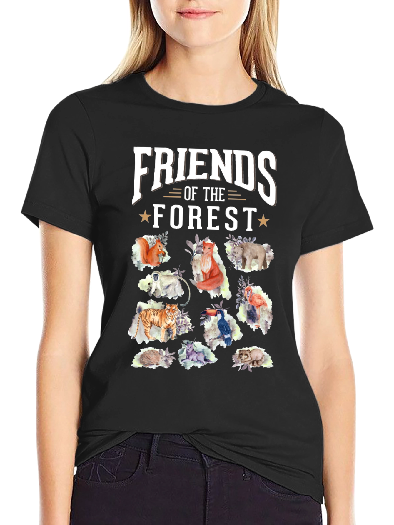 Friends of the Forest Black T-Shirt