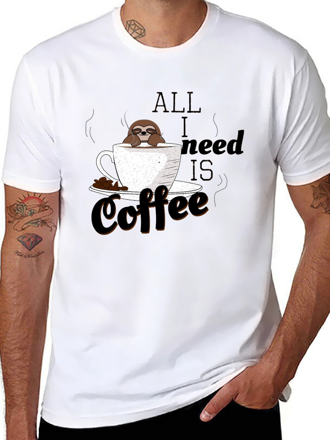Coffee Sloth Graphic Tee - Relaxed & Fun T-Shirt