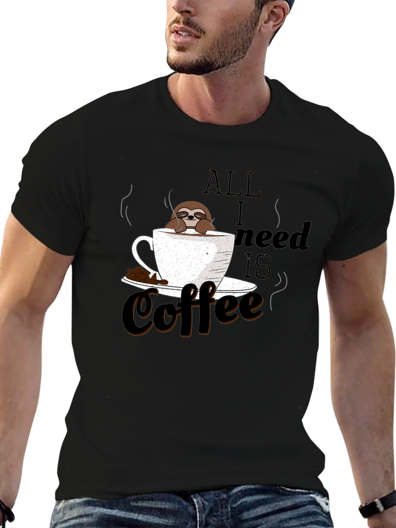Coffee Sloth Graphic Tee - Relaxed & Fun T-Shirt