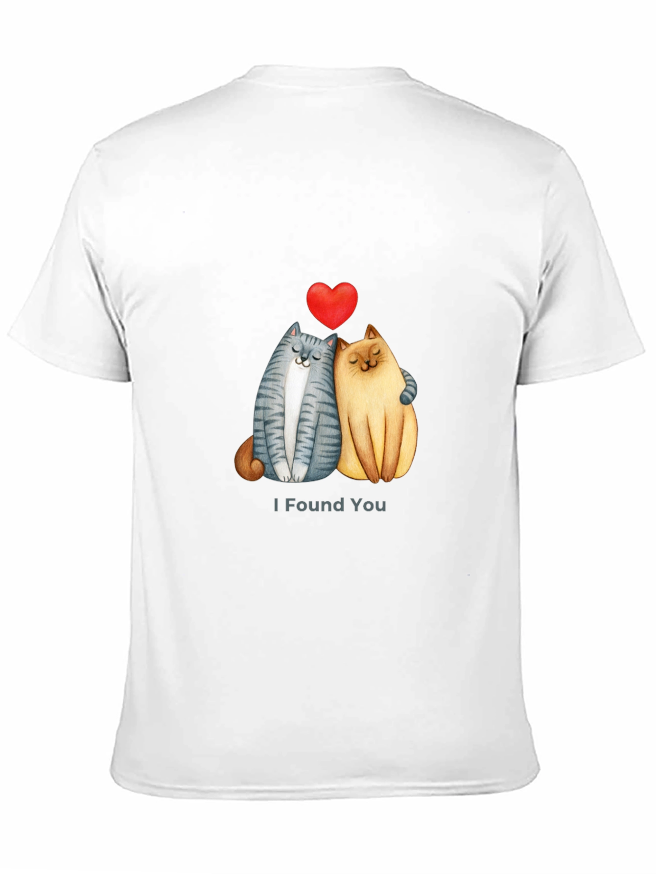 Cute Cats I Found You Valentines Day Black T-Shirt