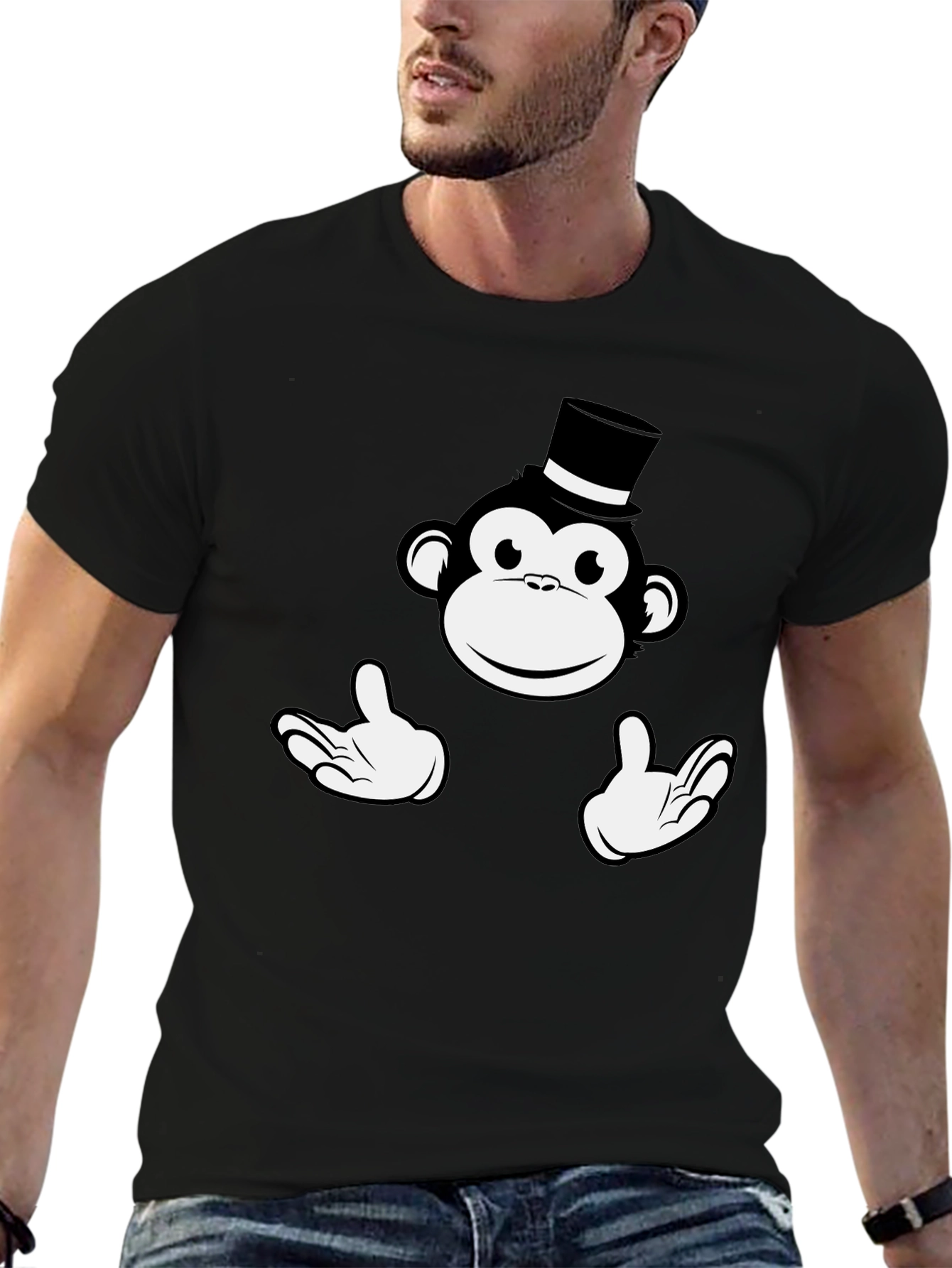 Monkey Top Hat Graphic T-Shirt