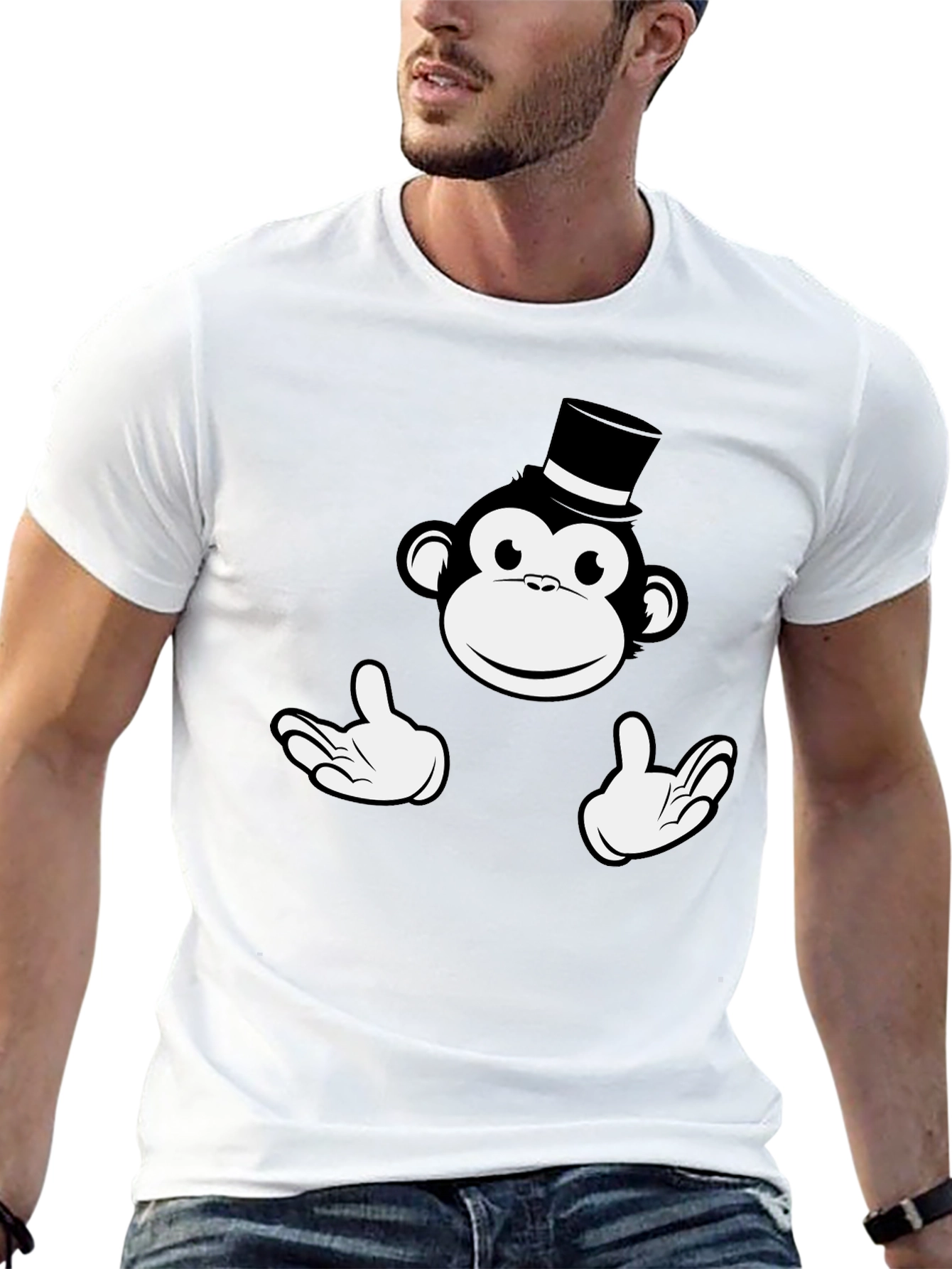 Monkey Top Hat Graphic T-Shirt