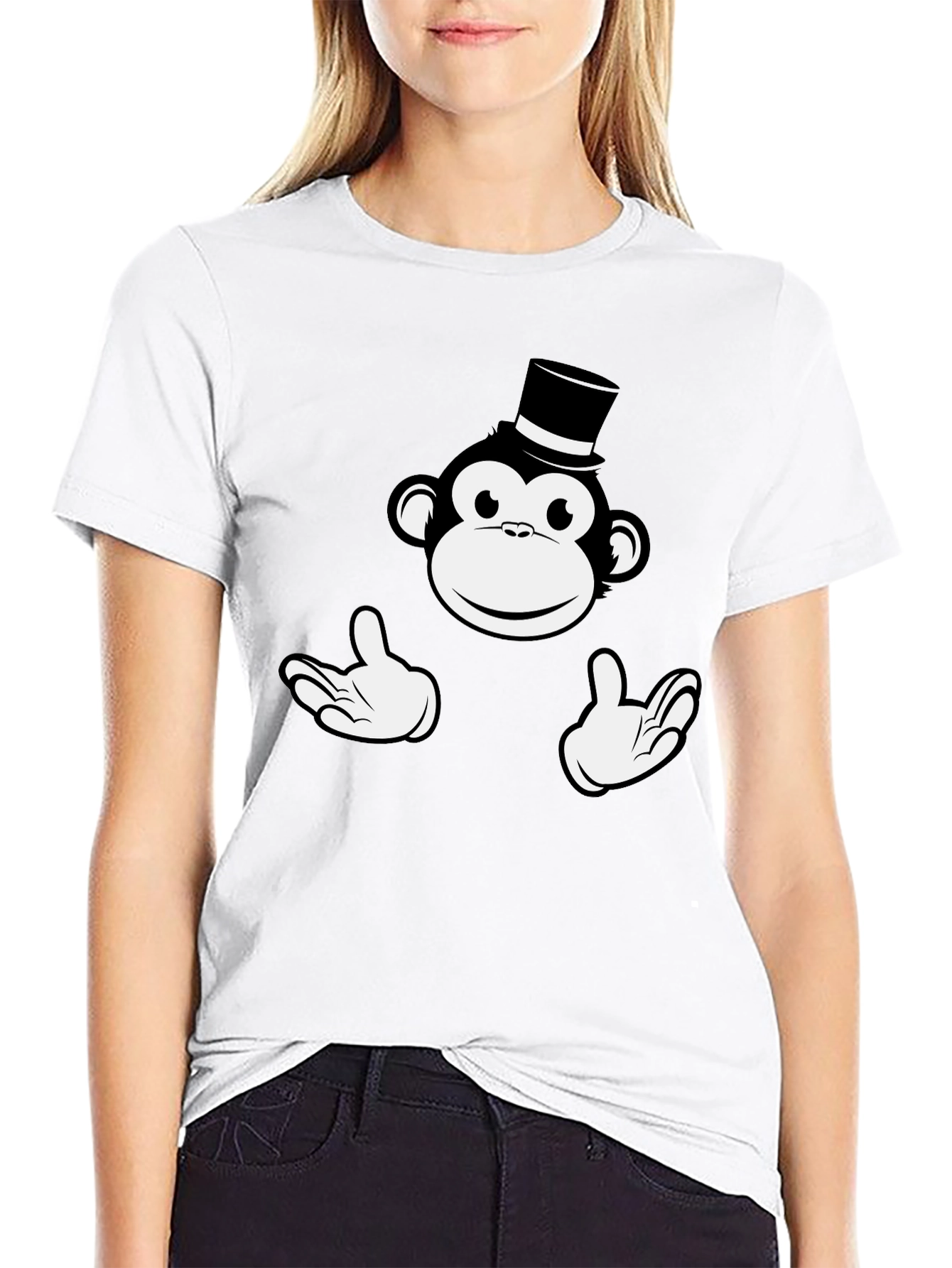 Monkey Top Hat Graphic T-Shirt