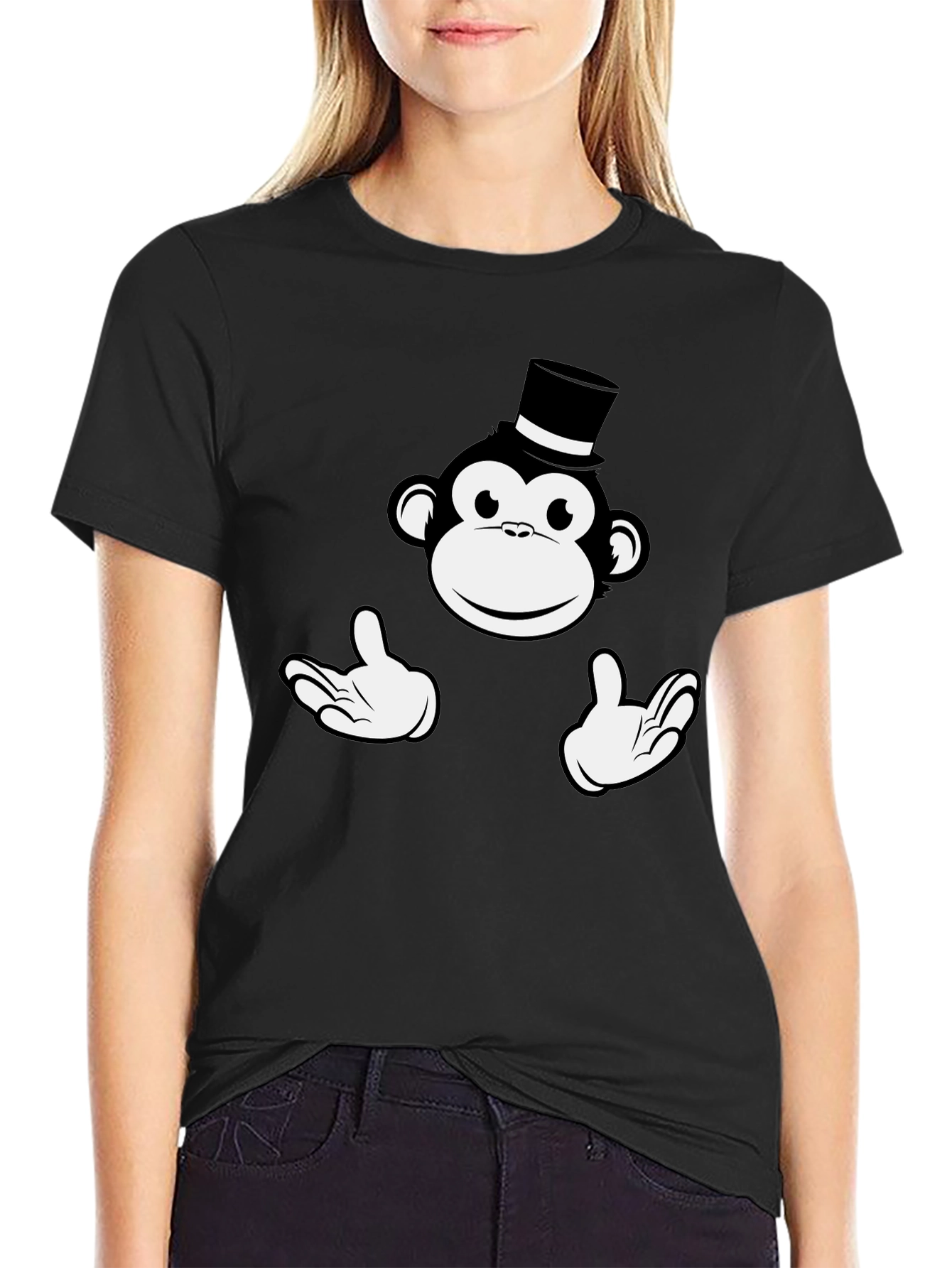 Monkey Top Hat Graphic T-Shirt