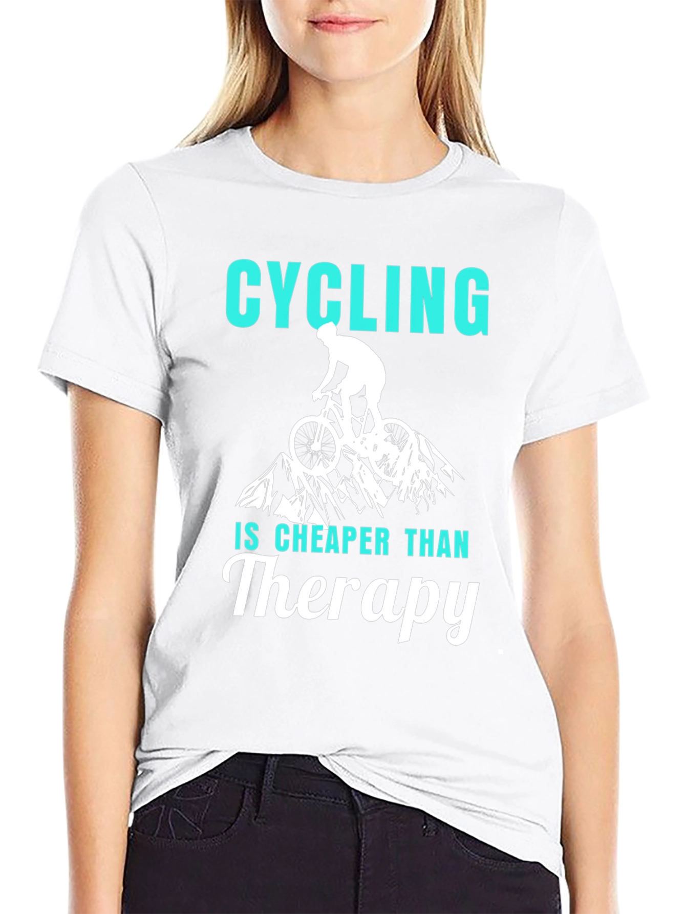 Cycling Cheaper Than Therapy Graphic T-Shirt