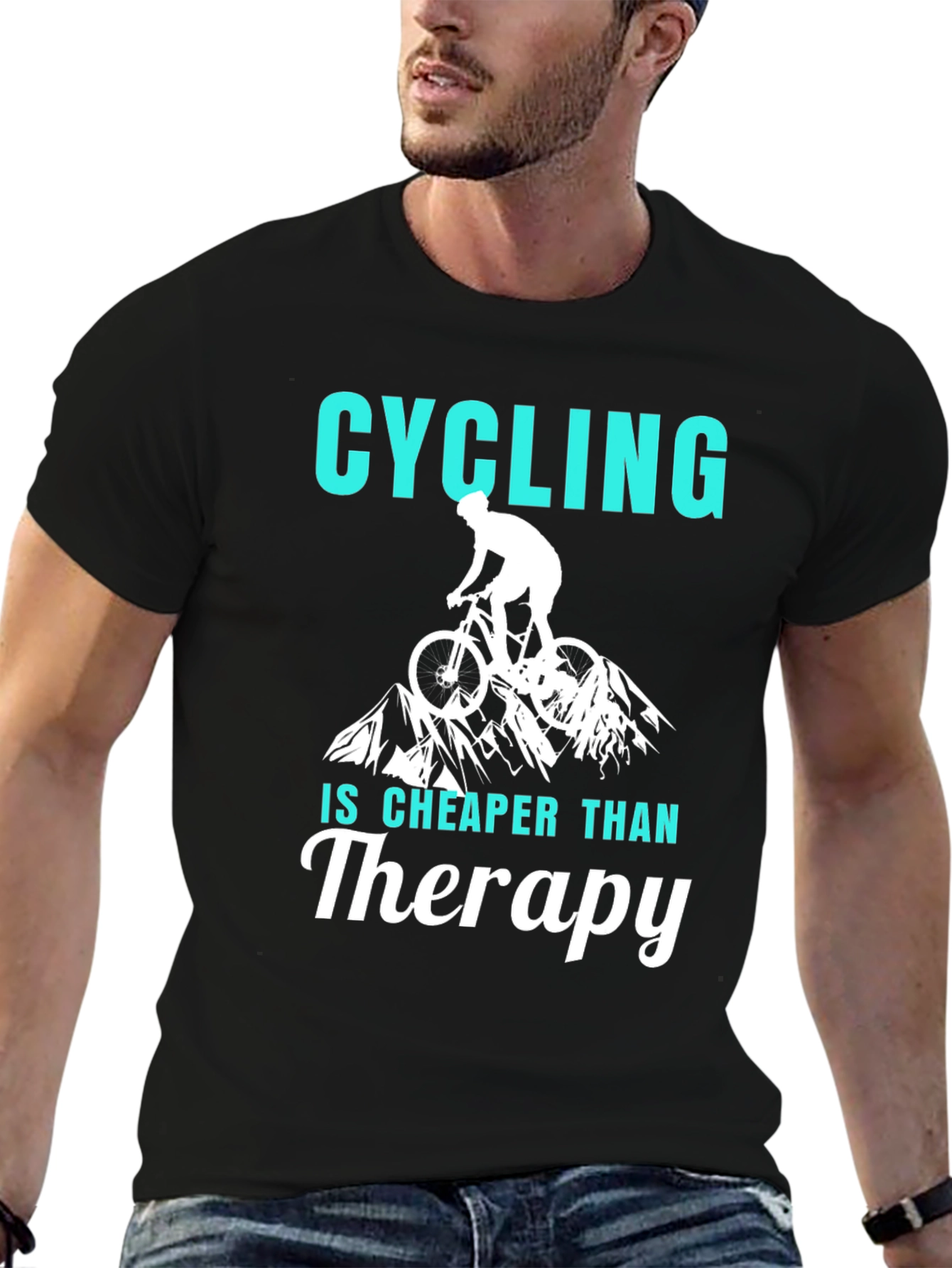 Cycling Cheaper Than Therapy Graphic T-Shirt