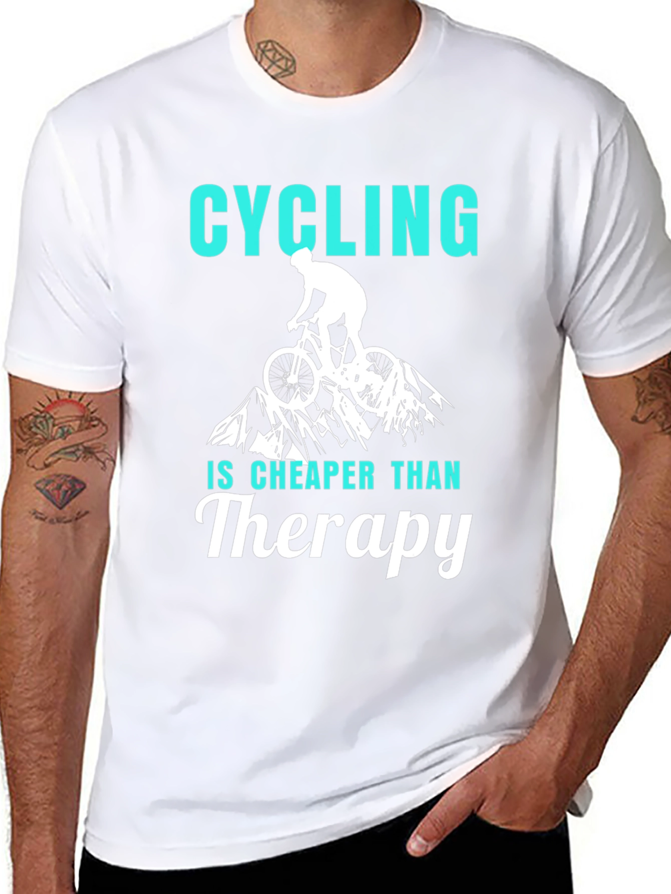 Cycling Cheaper Than Therapy Graphic T-Shirt