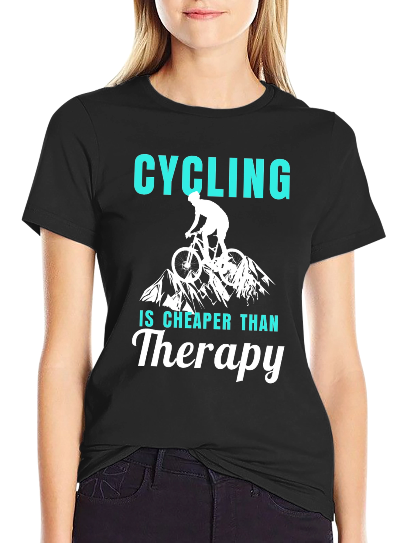 Cycling Cheaper Than Therapy Graphic T-Shirt