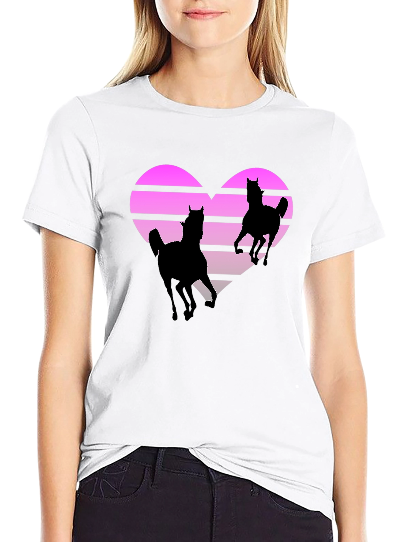 Retro Horse Heart Graphic Tee