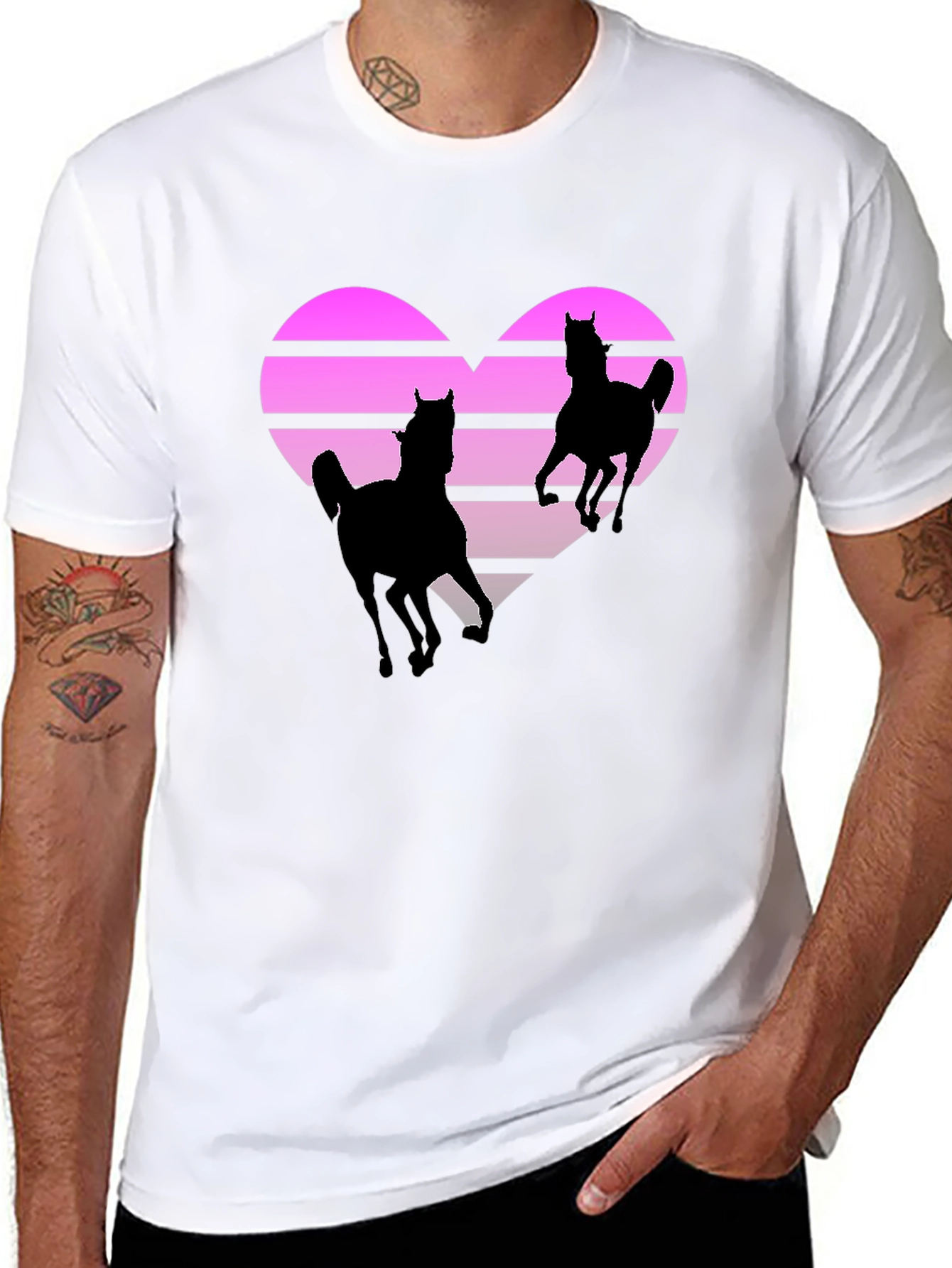 Retro Horse Heart Graphic Tee
