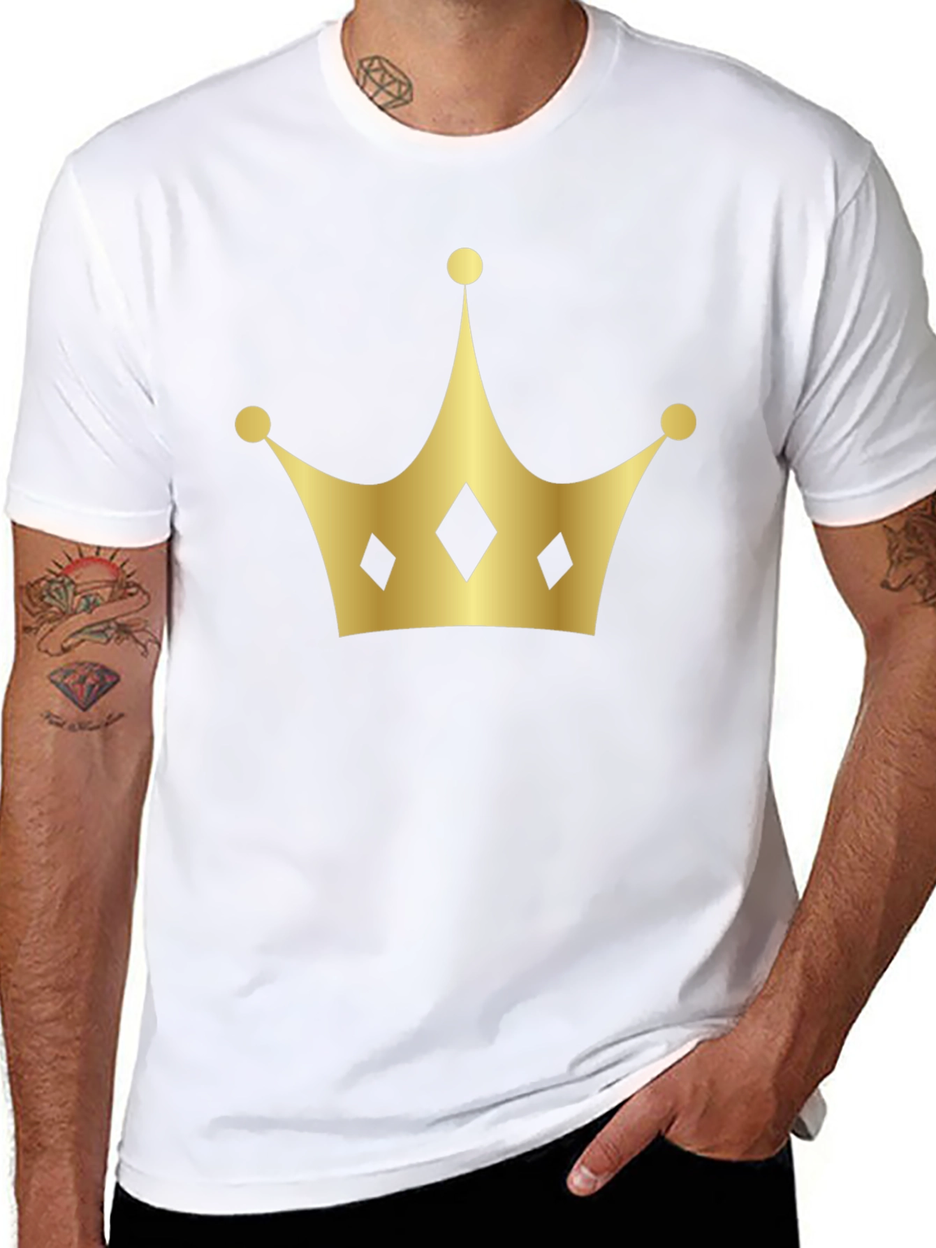 Golden Crown Graphic Black T-Shirt