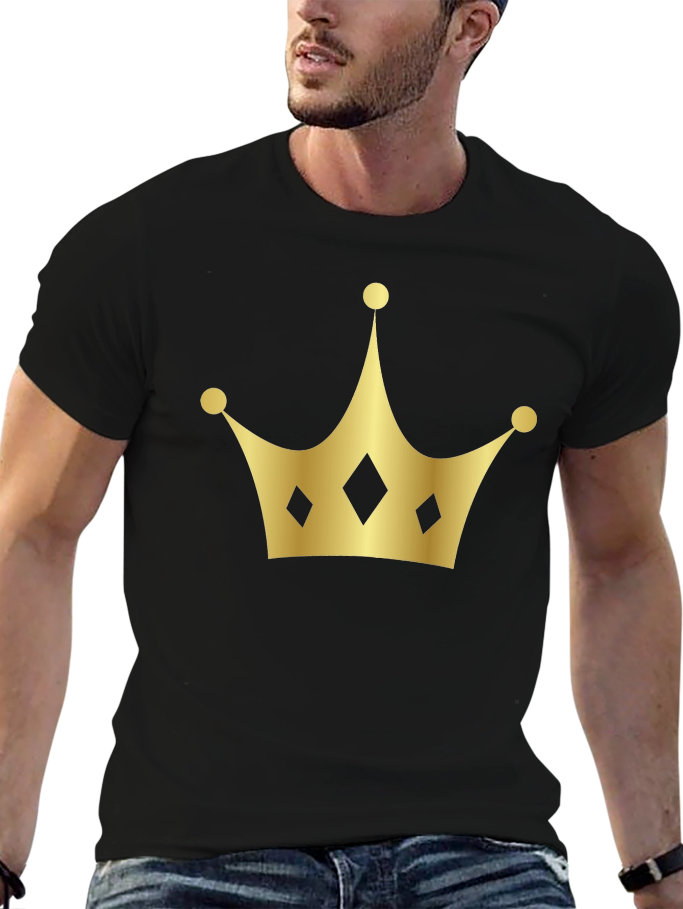 Golden Crown Graphic Black T-Shirt