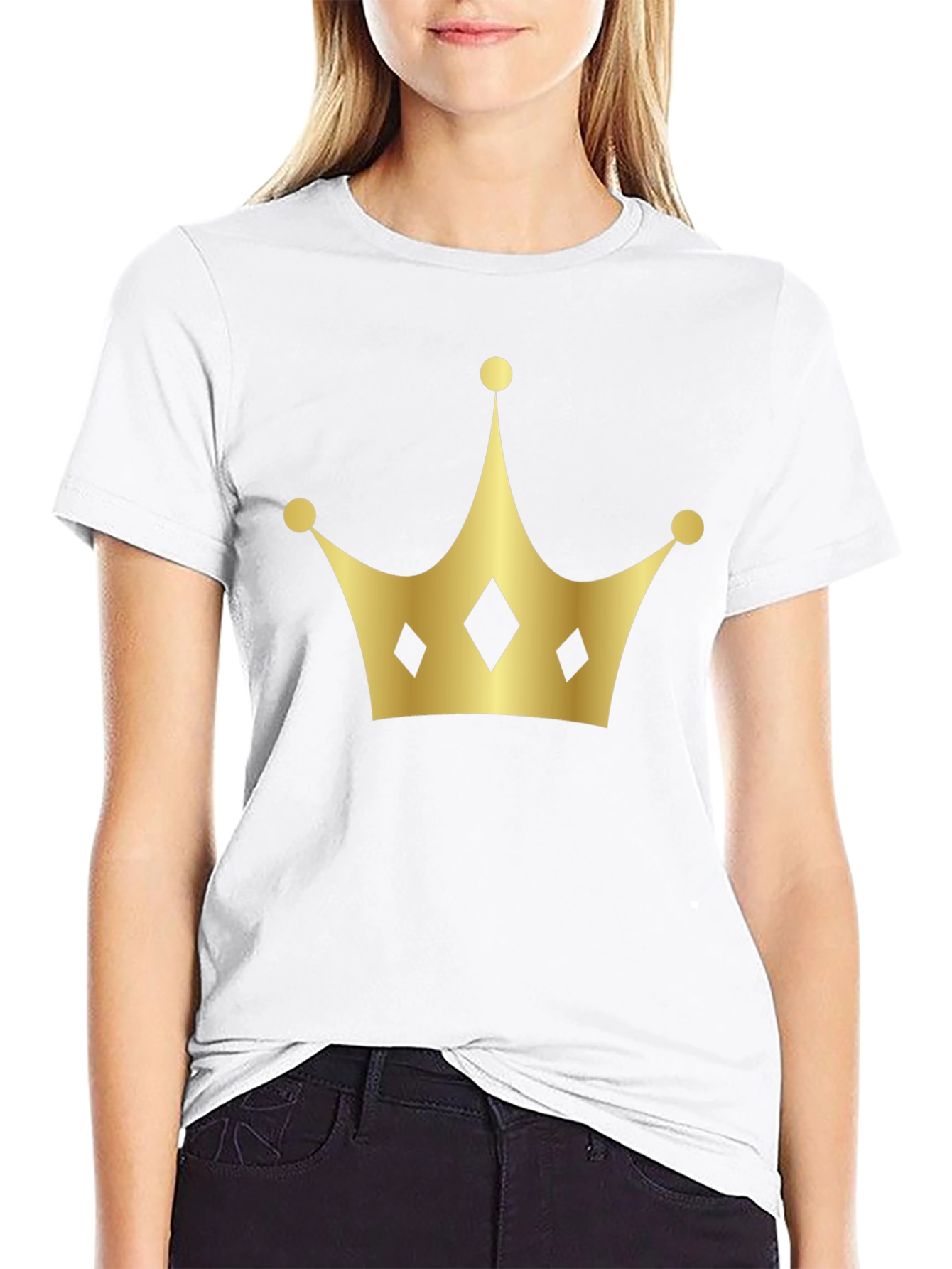 Golden Crown Graphic Black T-Shirt