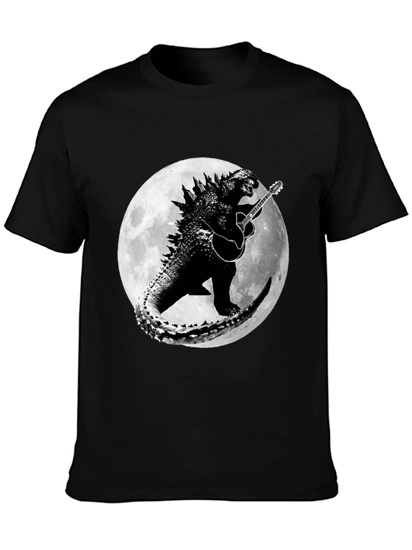 Godzilla Guitar Moon Graphic T-Shirt