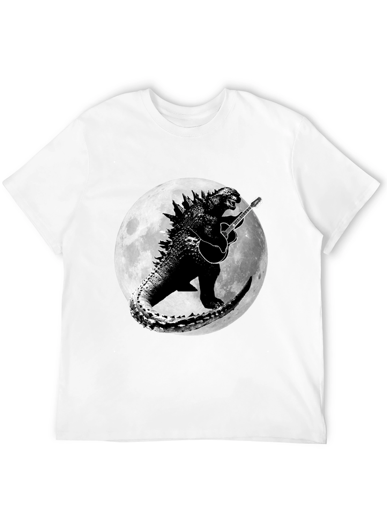 Godzilla Guitar Moon Graphic T-Shirt