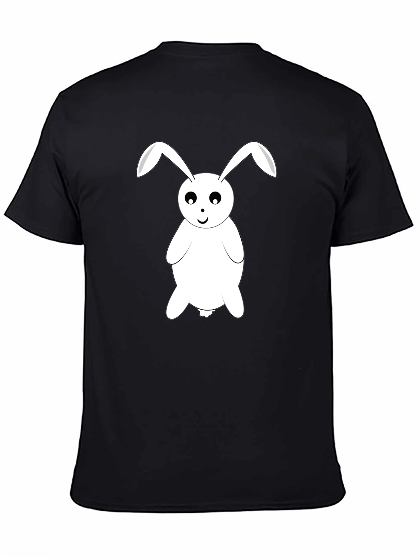 Cute Rabbit Graphic Tee - Black