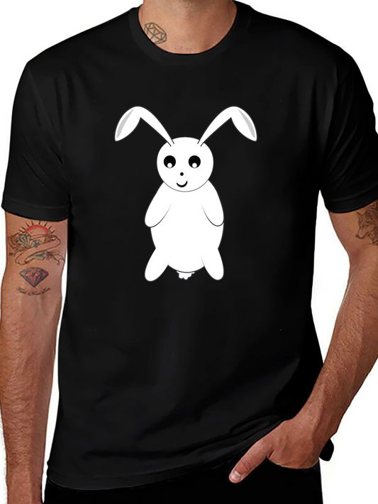 Cute Rabbit Graphic Tee - Black