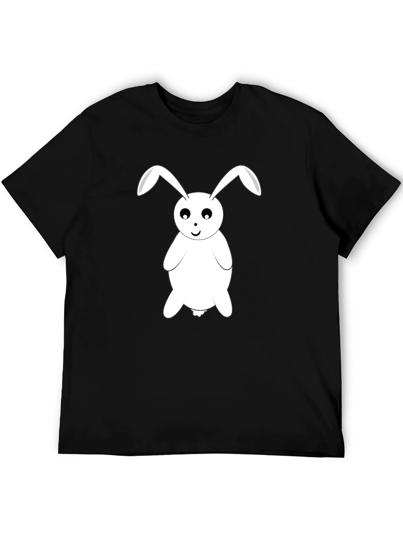 Cute Rabbit Graphic Tee - Black