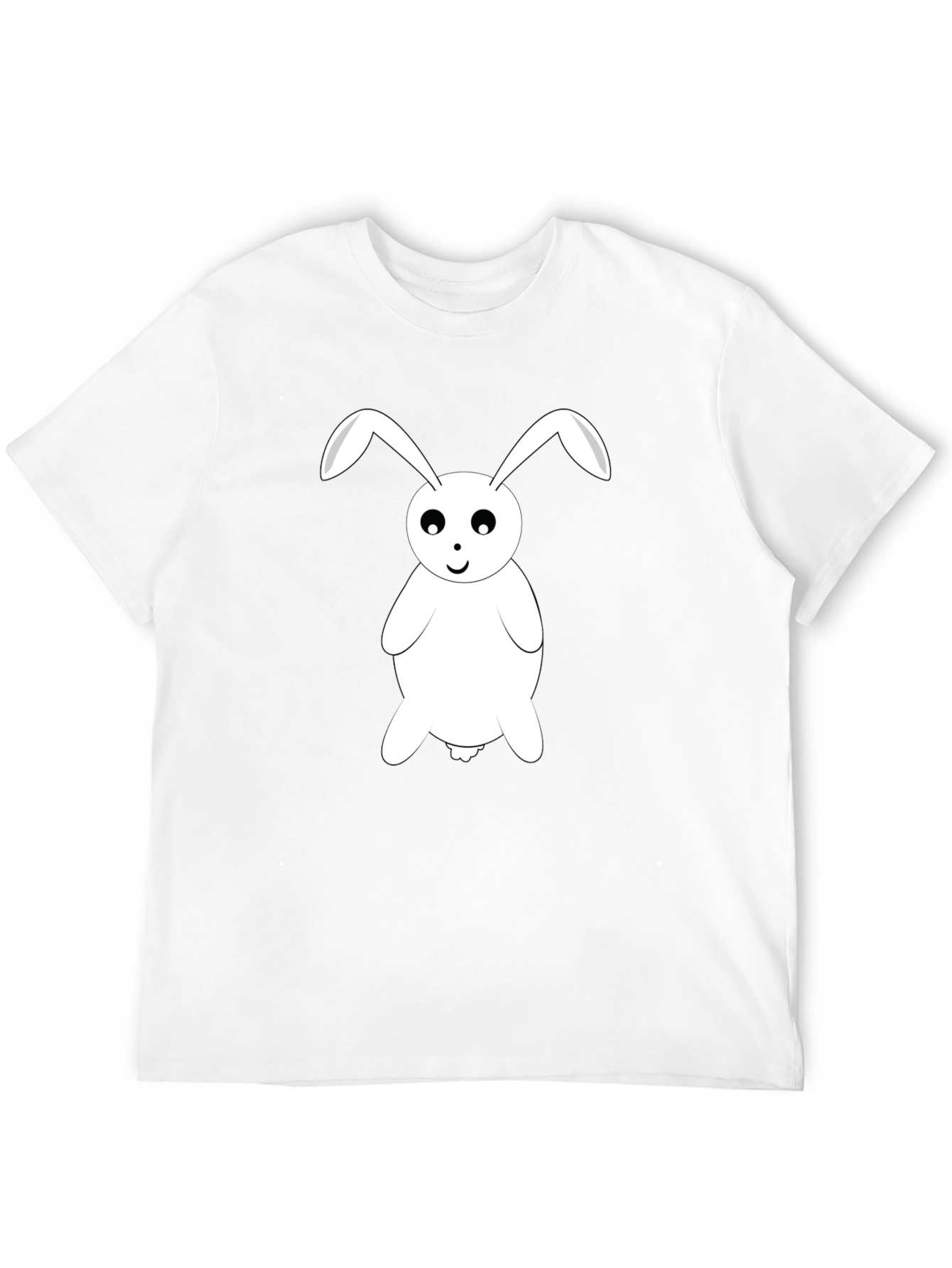 Cute Rabbit Graphic Tee - Black