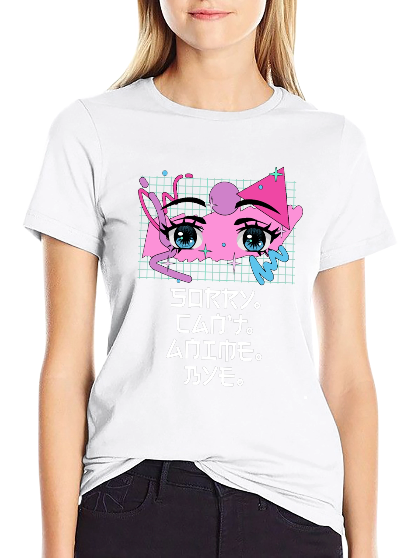 Sorry Anime Eyes Graphic Tee - Unique Streetwear