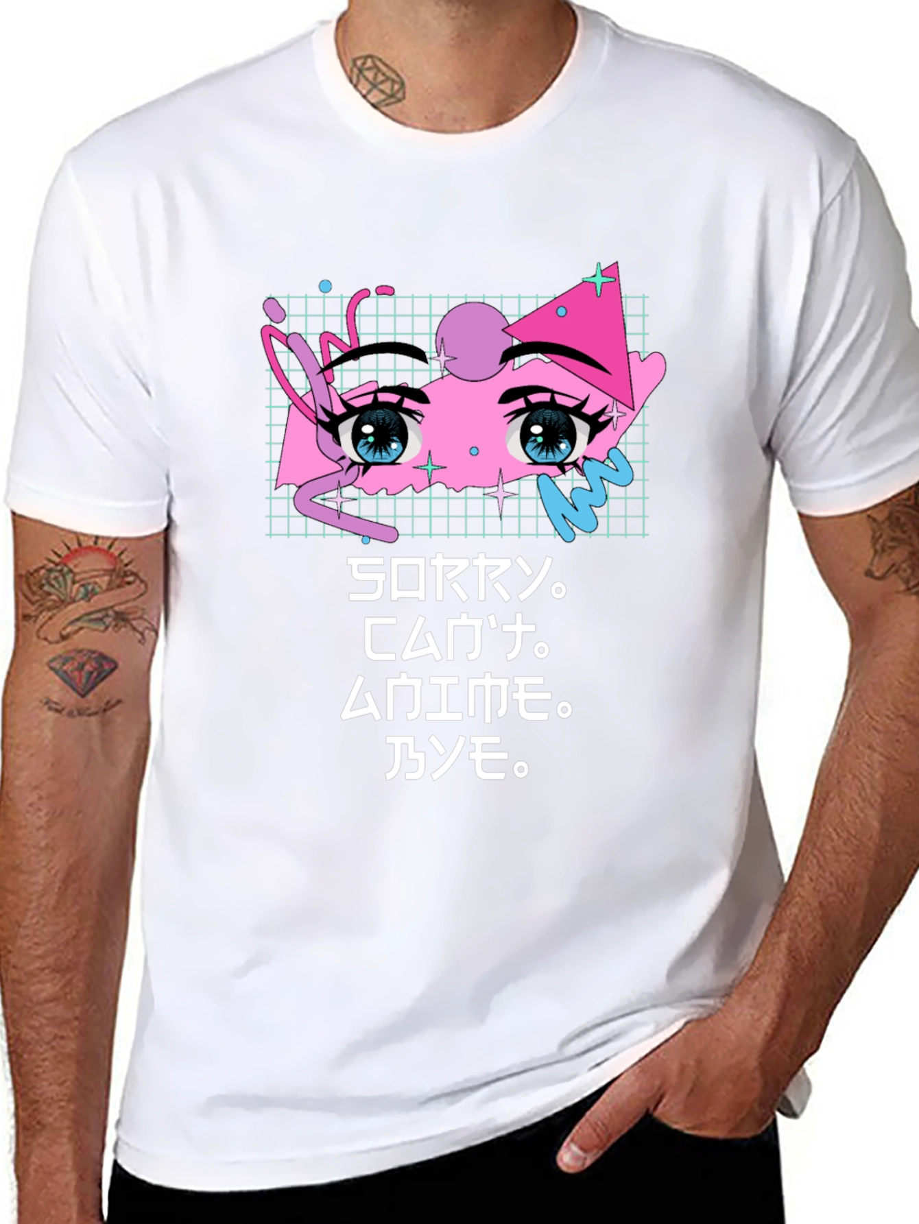 Sorry Anime Eyes Graphic Tee - Unique Streetwear
