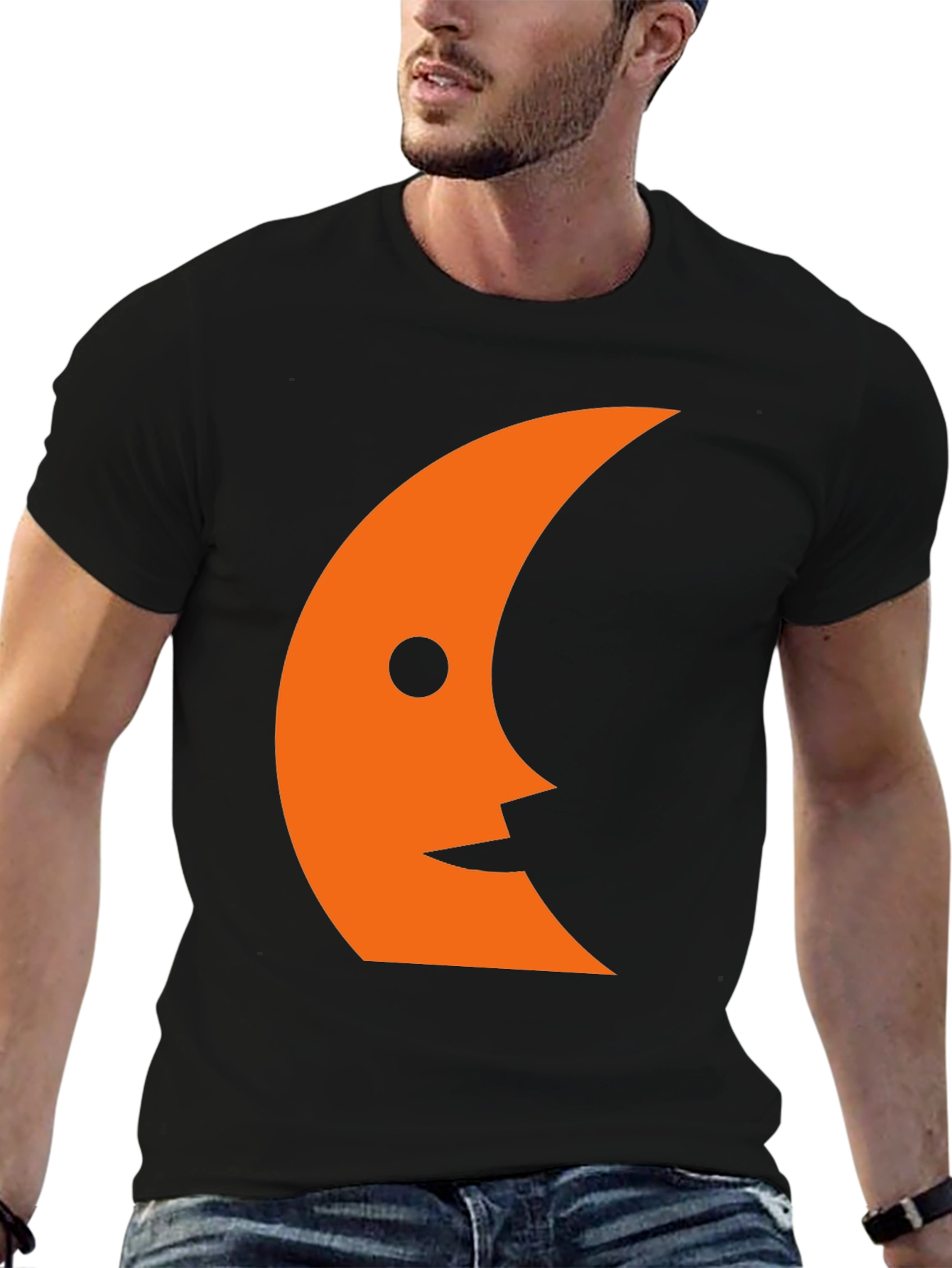Crescent Face Graphic Tee - Black