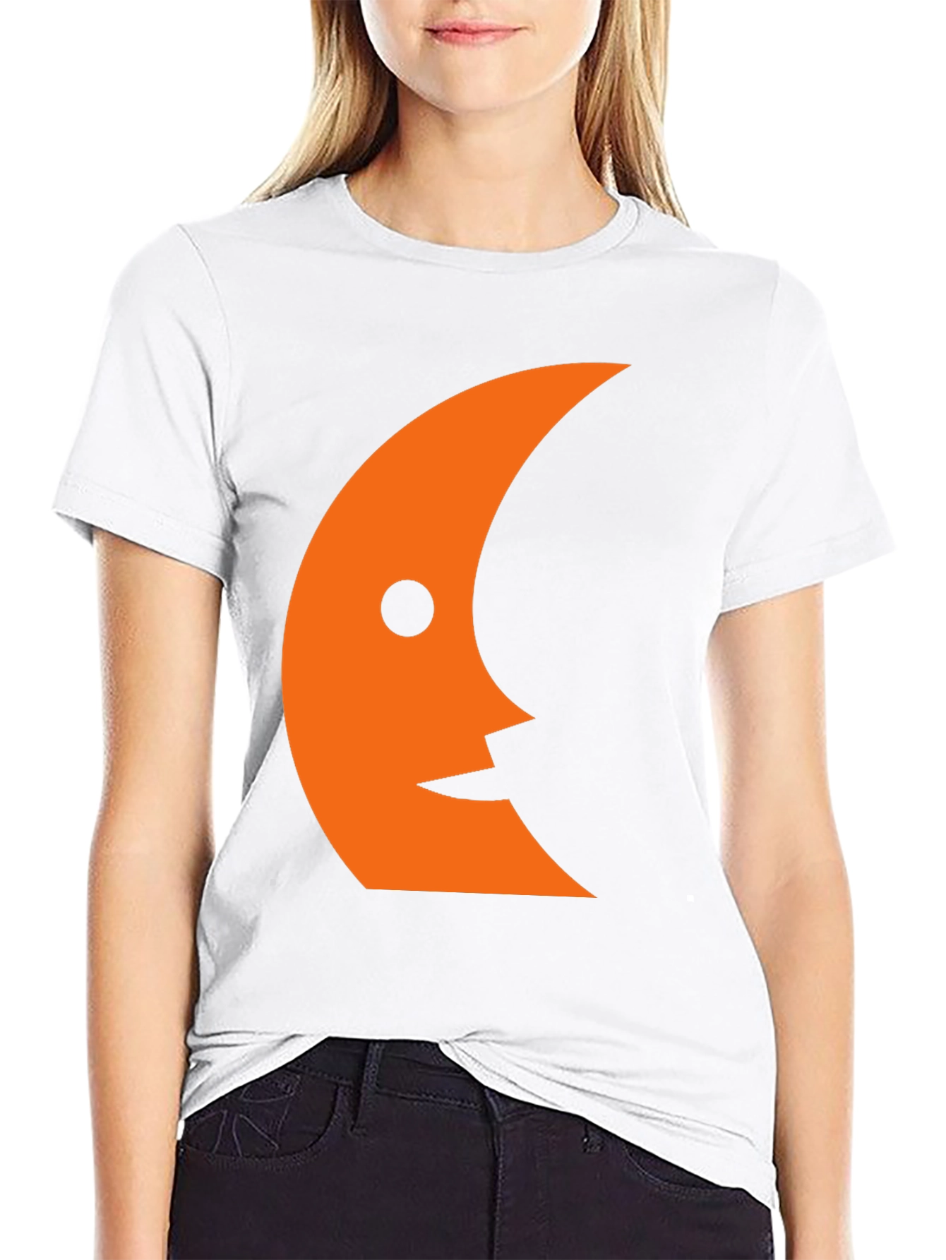 Crescent Face Graphic Tee - Black