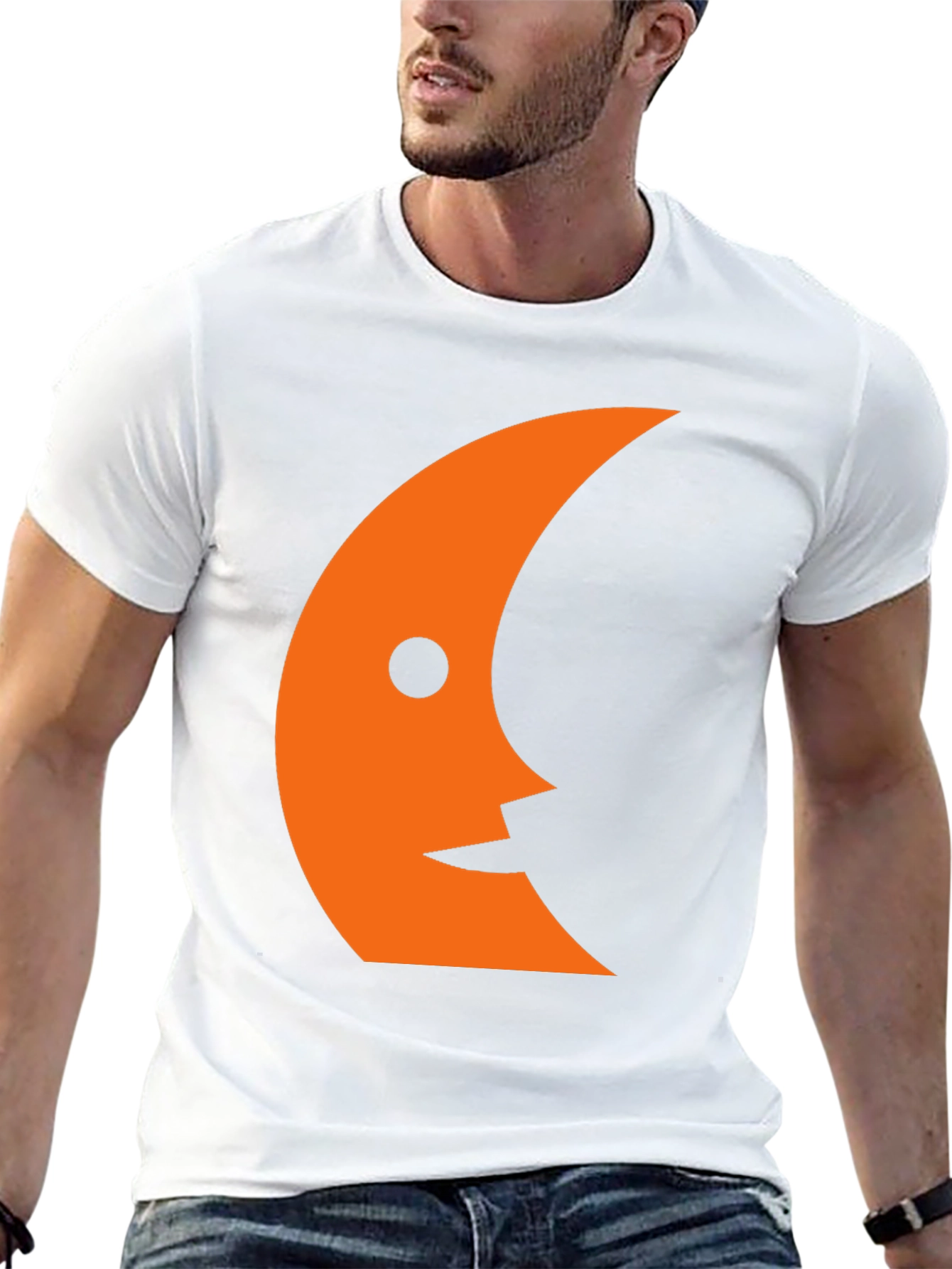 Crescent Face Graphic Tee - Black