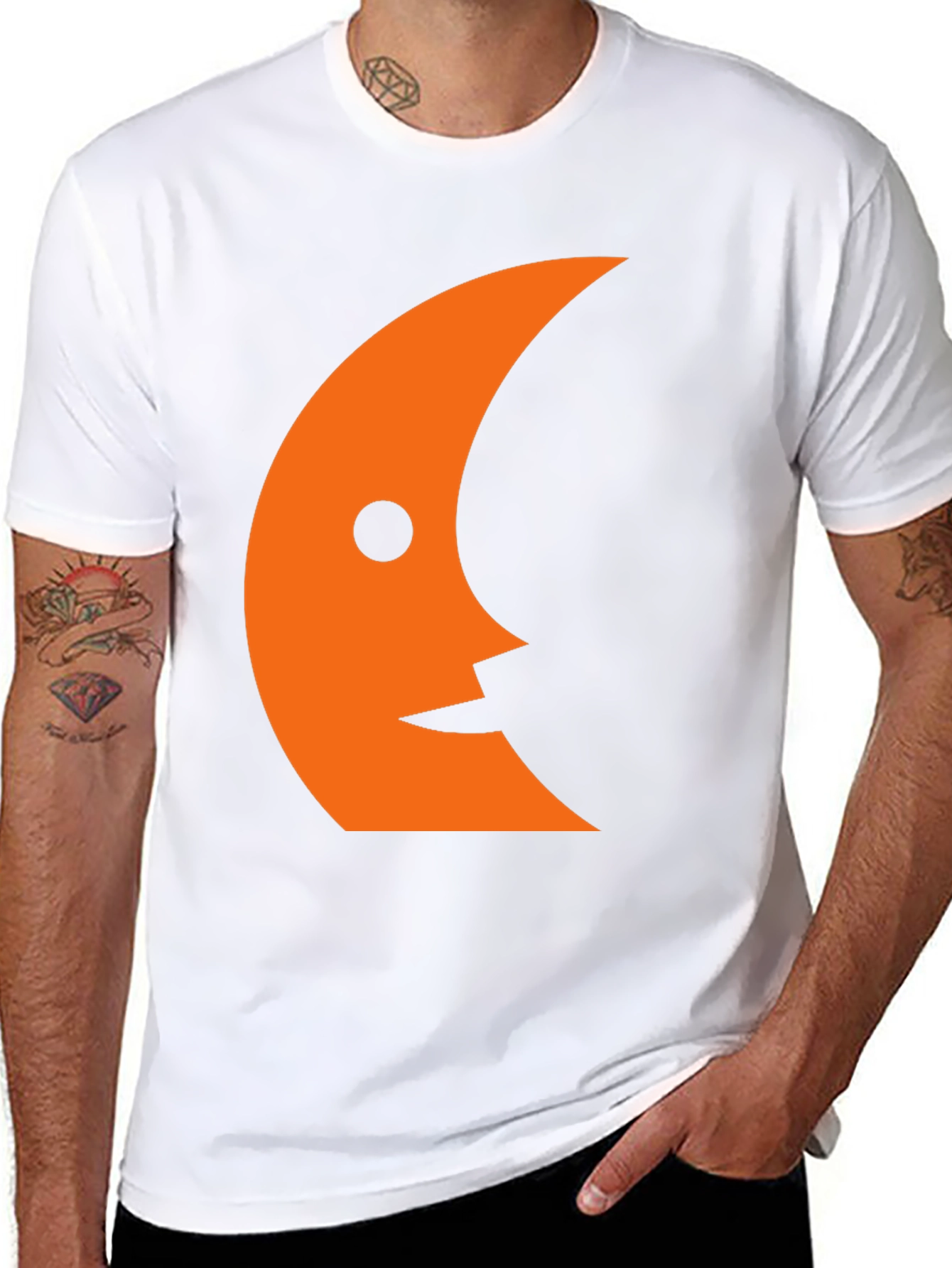 Crescent Face Graphic Tee - Black